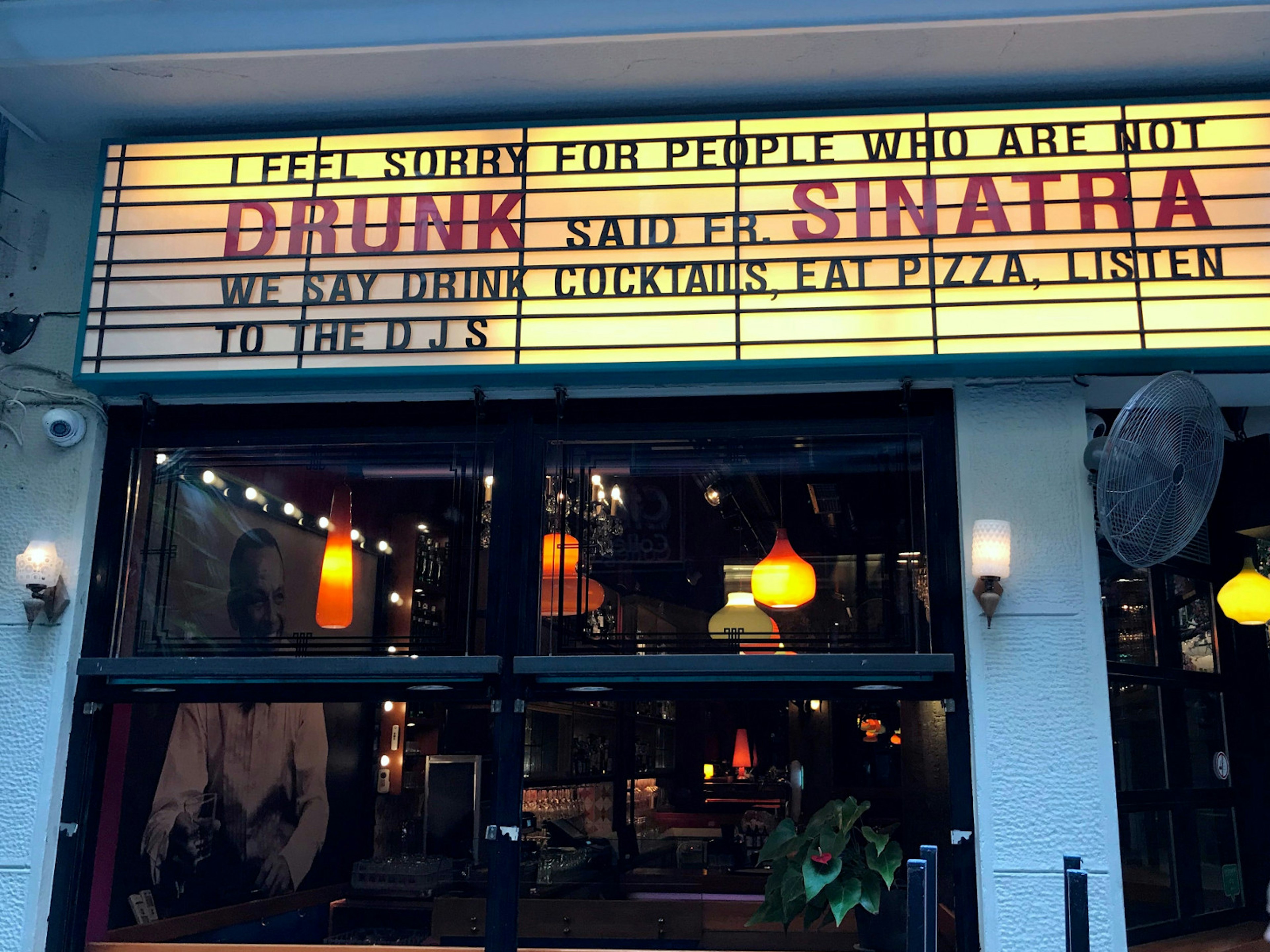 Entrance to Drunk Sinatra cocktail bar in Syntagma neighbourhood