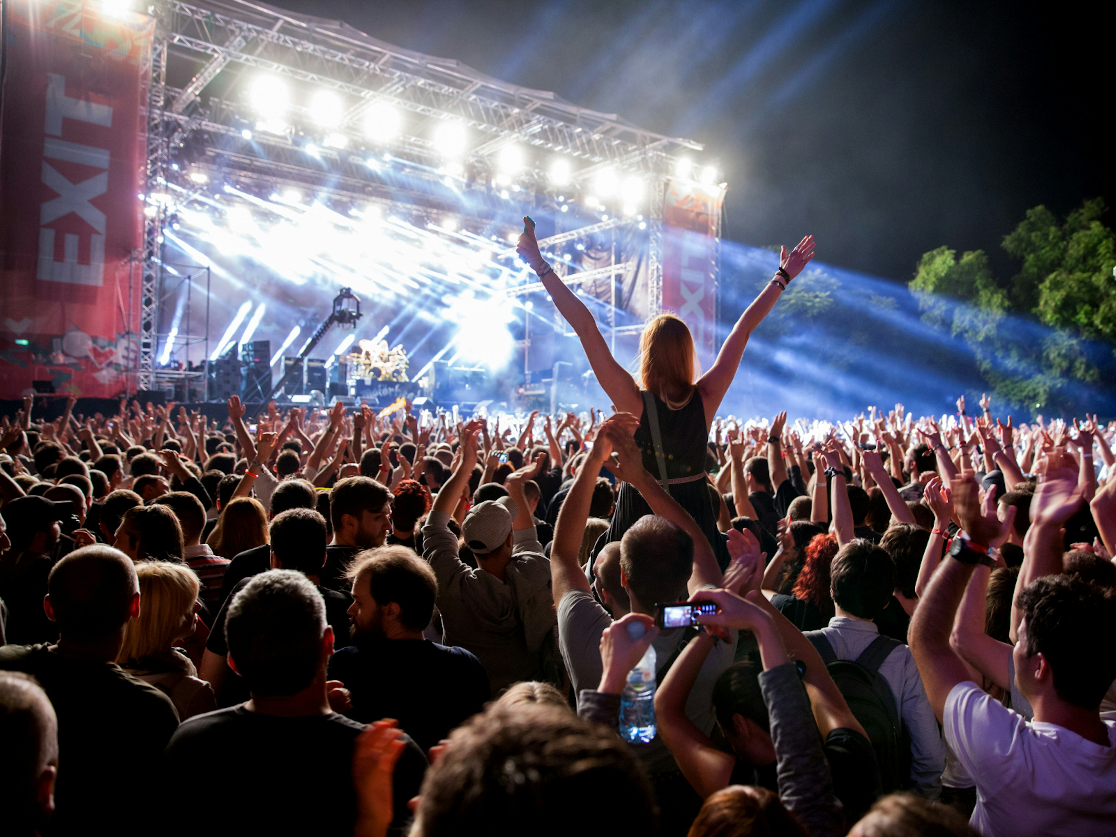 Crowds in front of the main stage at EXIT Festival