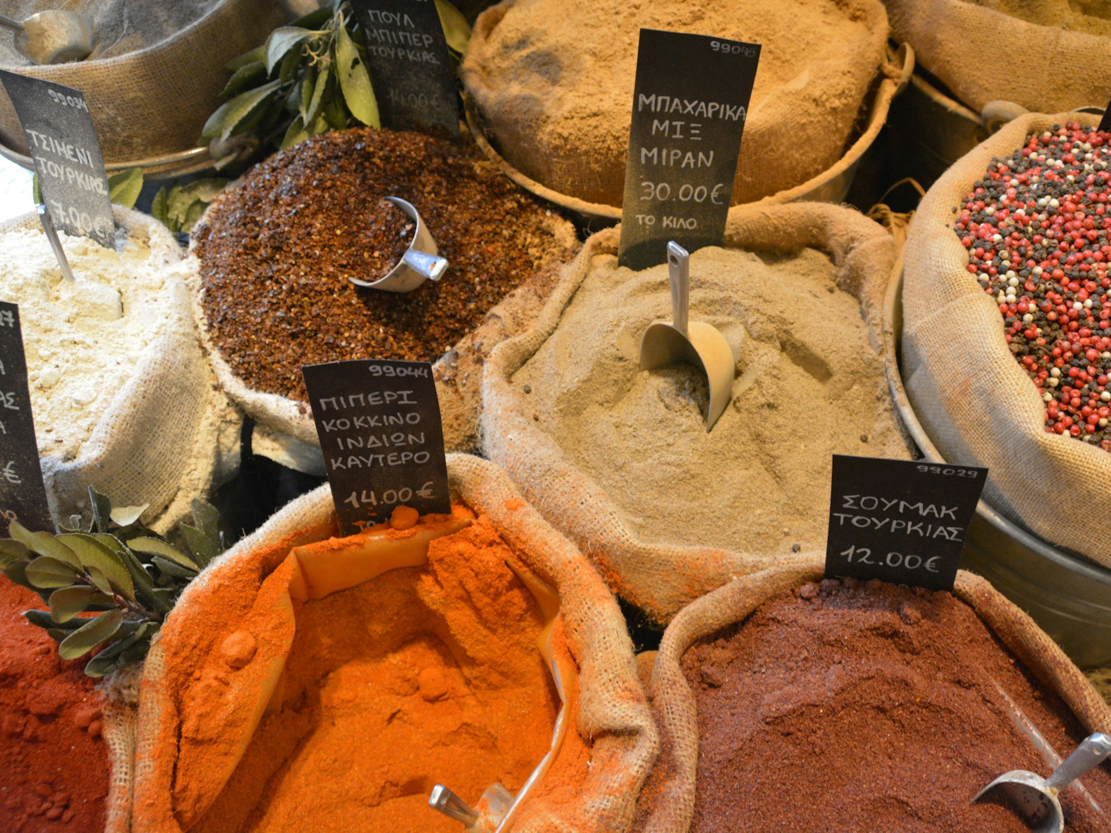 Spices on Evripidou street, around the corner from the Athens Central Market