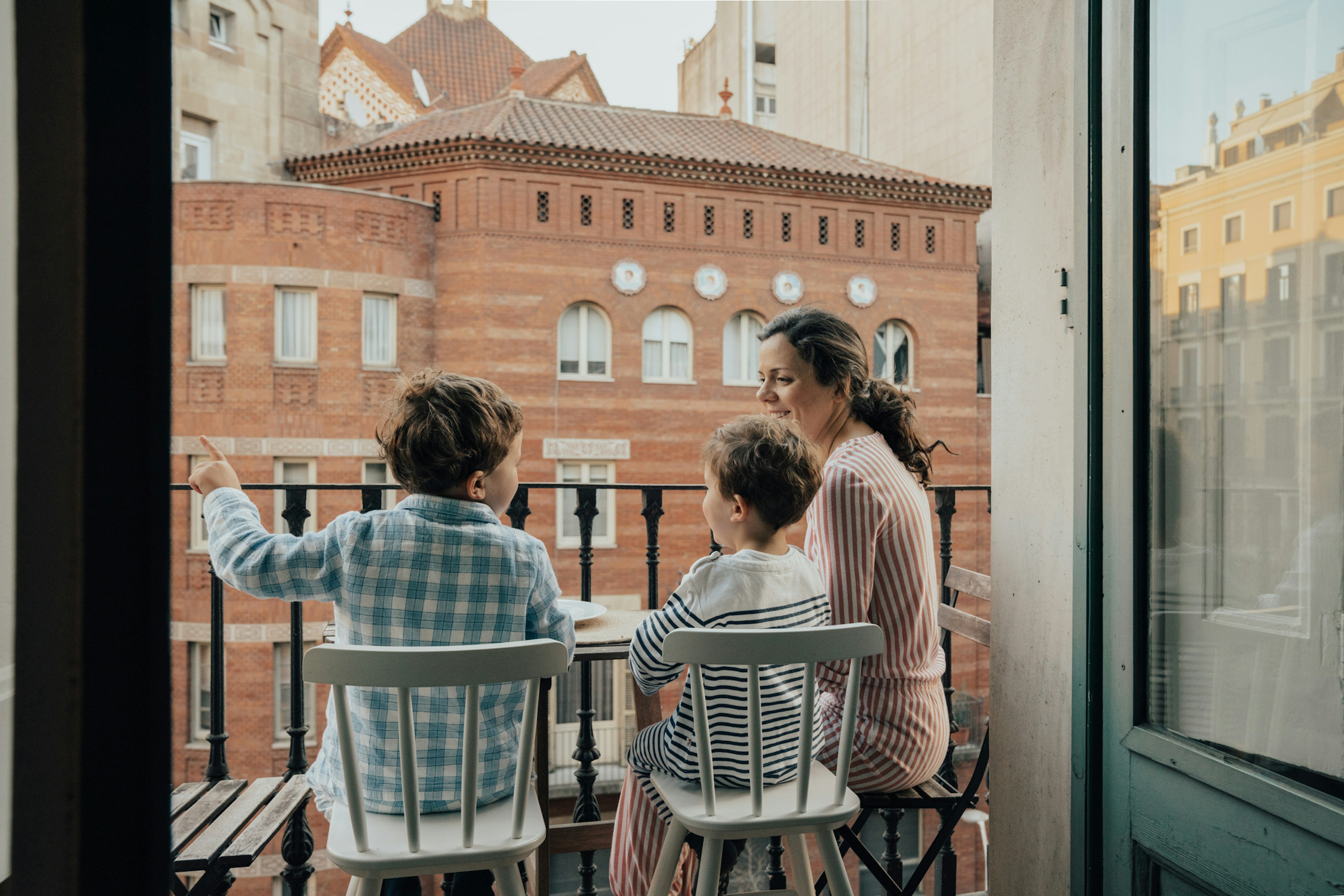 Family on a balcony