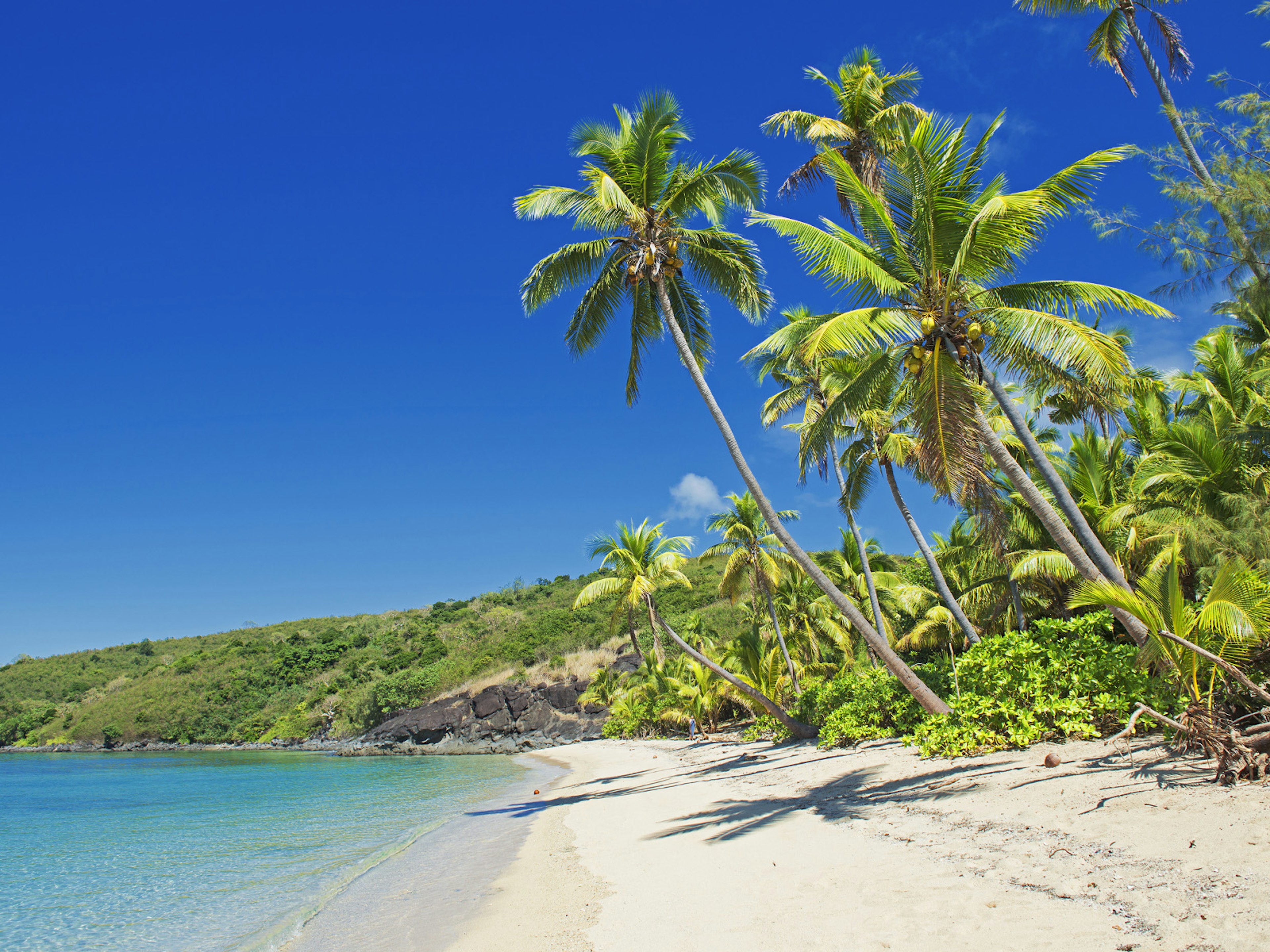 A sandy beach in the Yasawa island group, Fiji