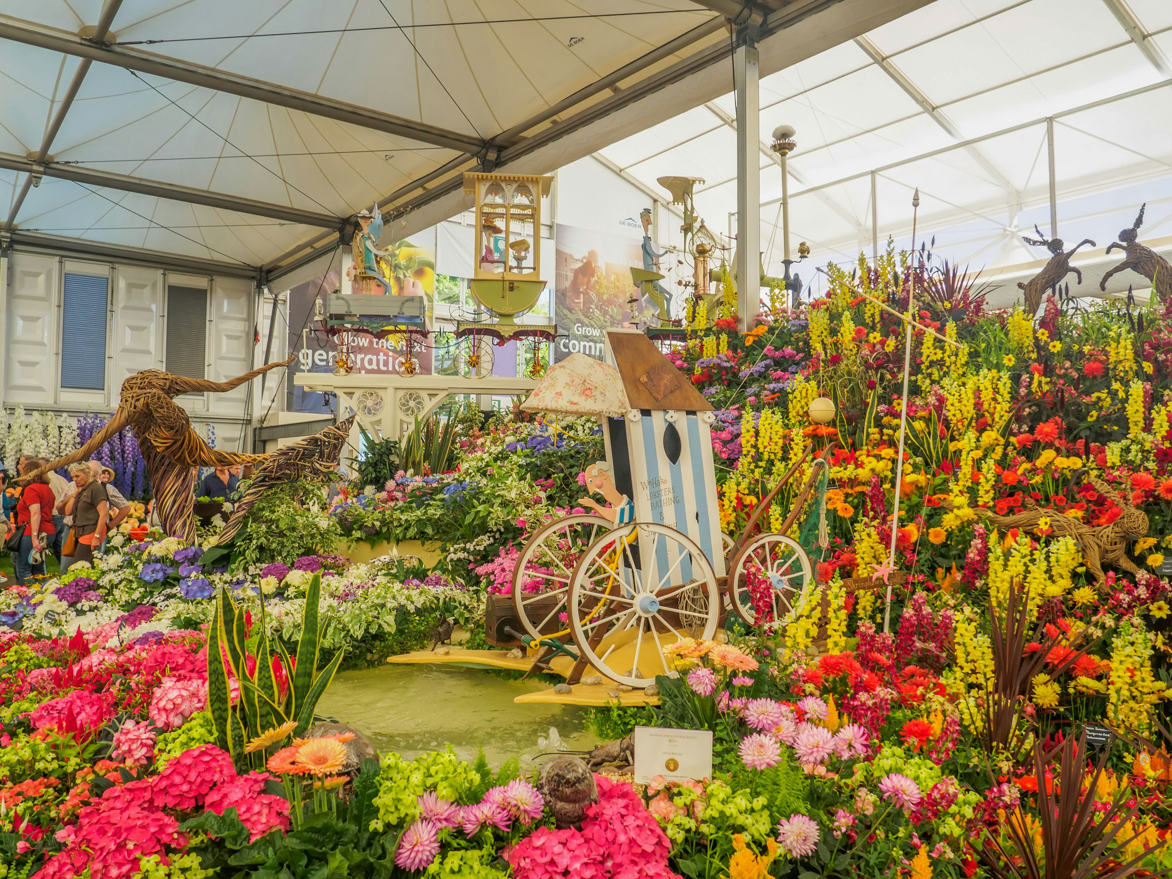 Flower display at Chelsea Flower Show, London.