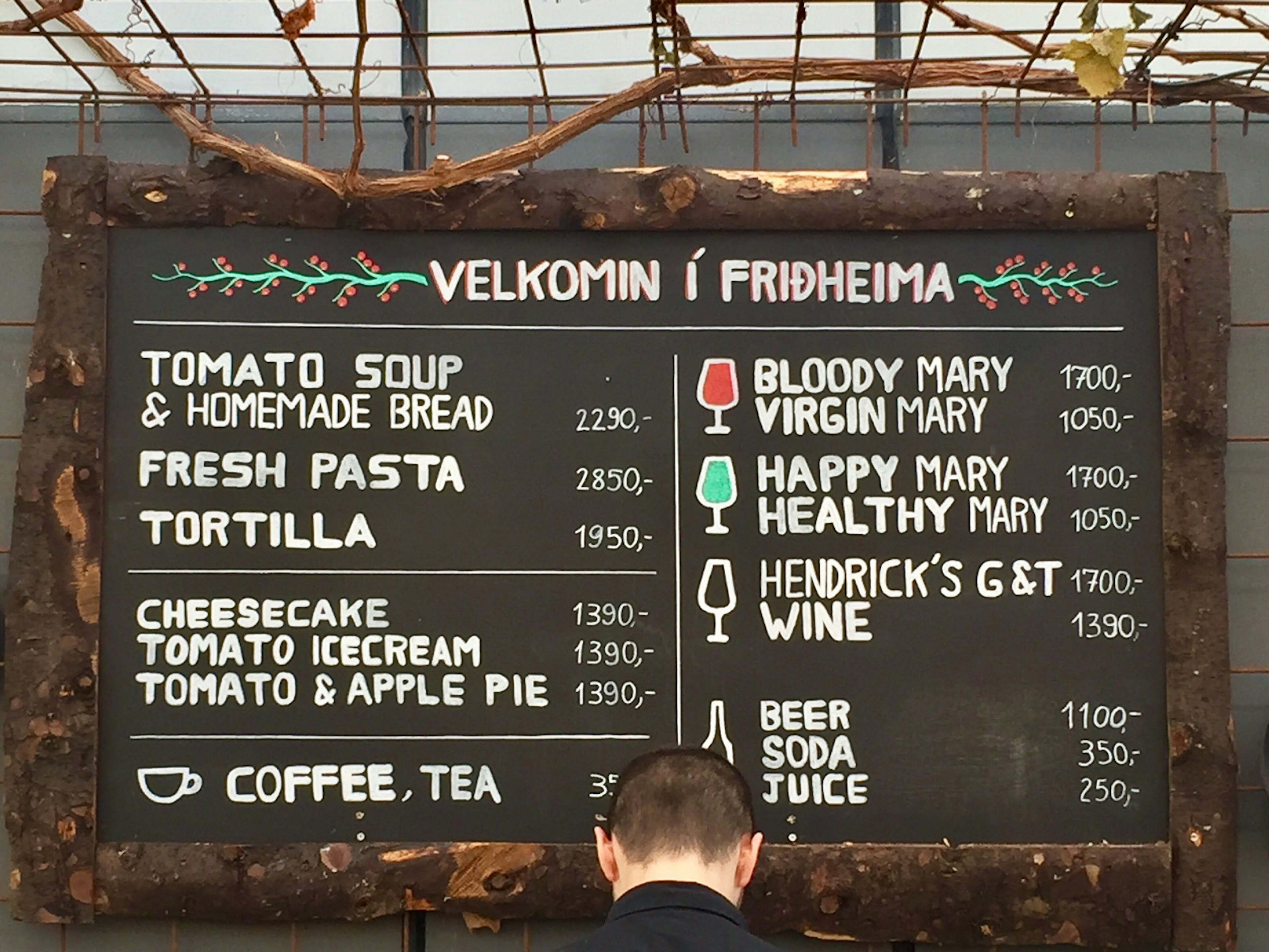 Menu at Friðheimar restaurant, focused on greenhouse-grown tomatoes © Carolyn Bain / ϰϲʿ¼