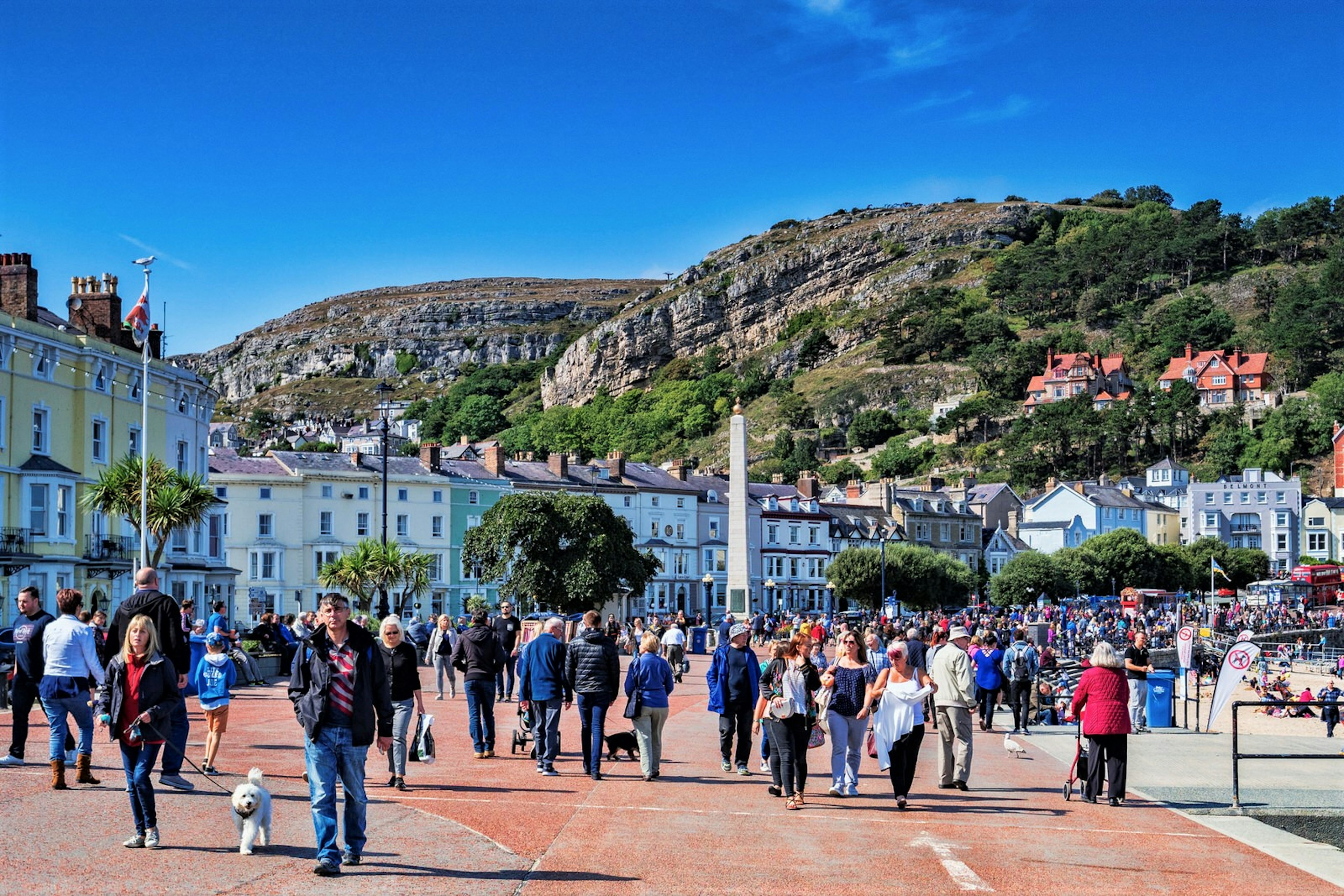 People walking along the prom in Llandudno