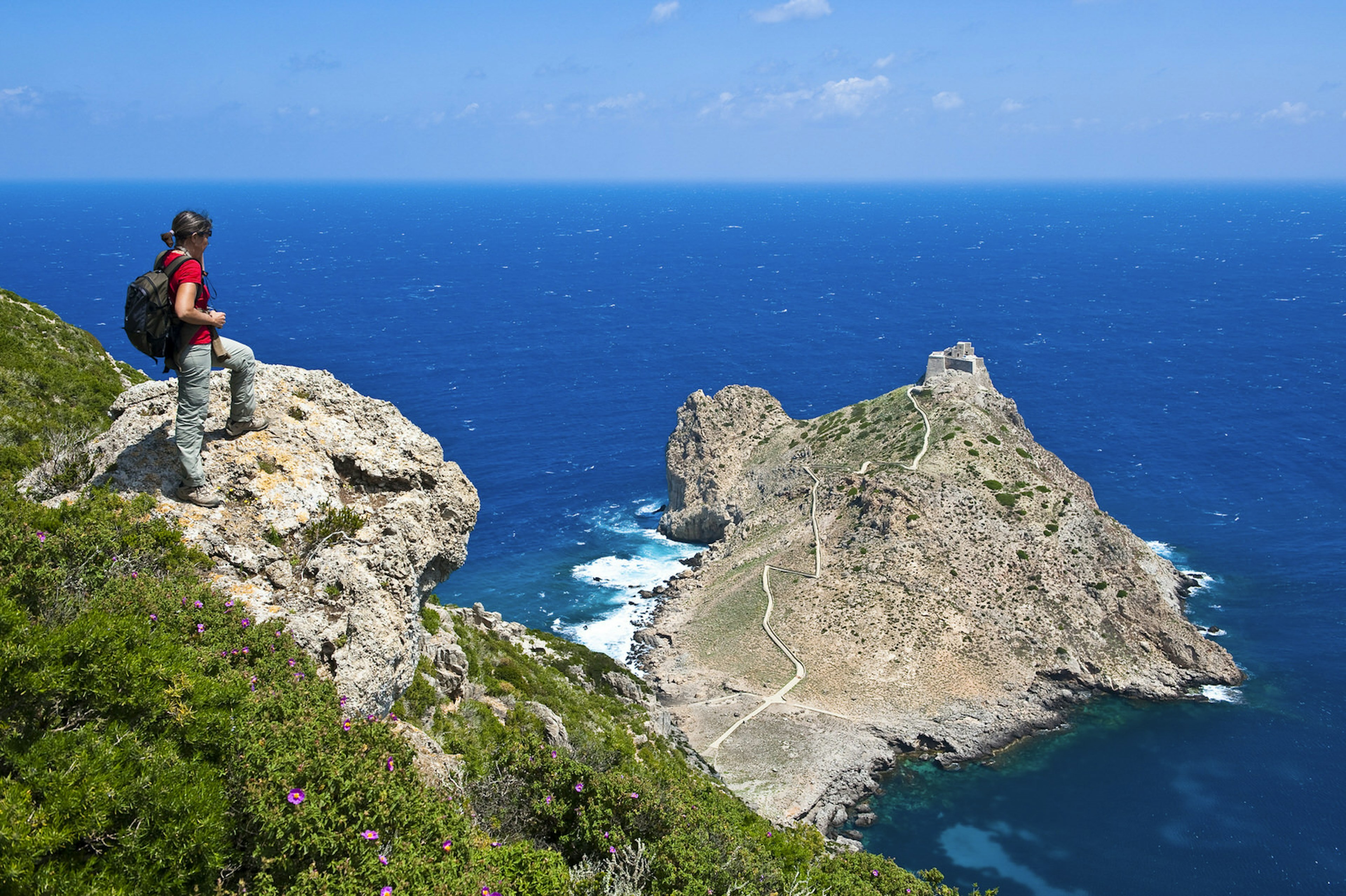 The spectacular view out to the Castello di Punta Troia