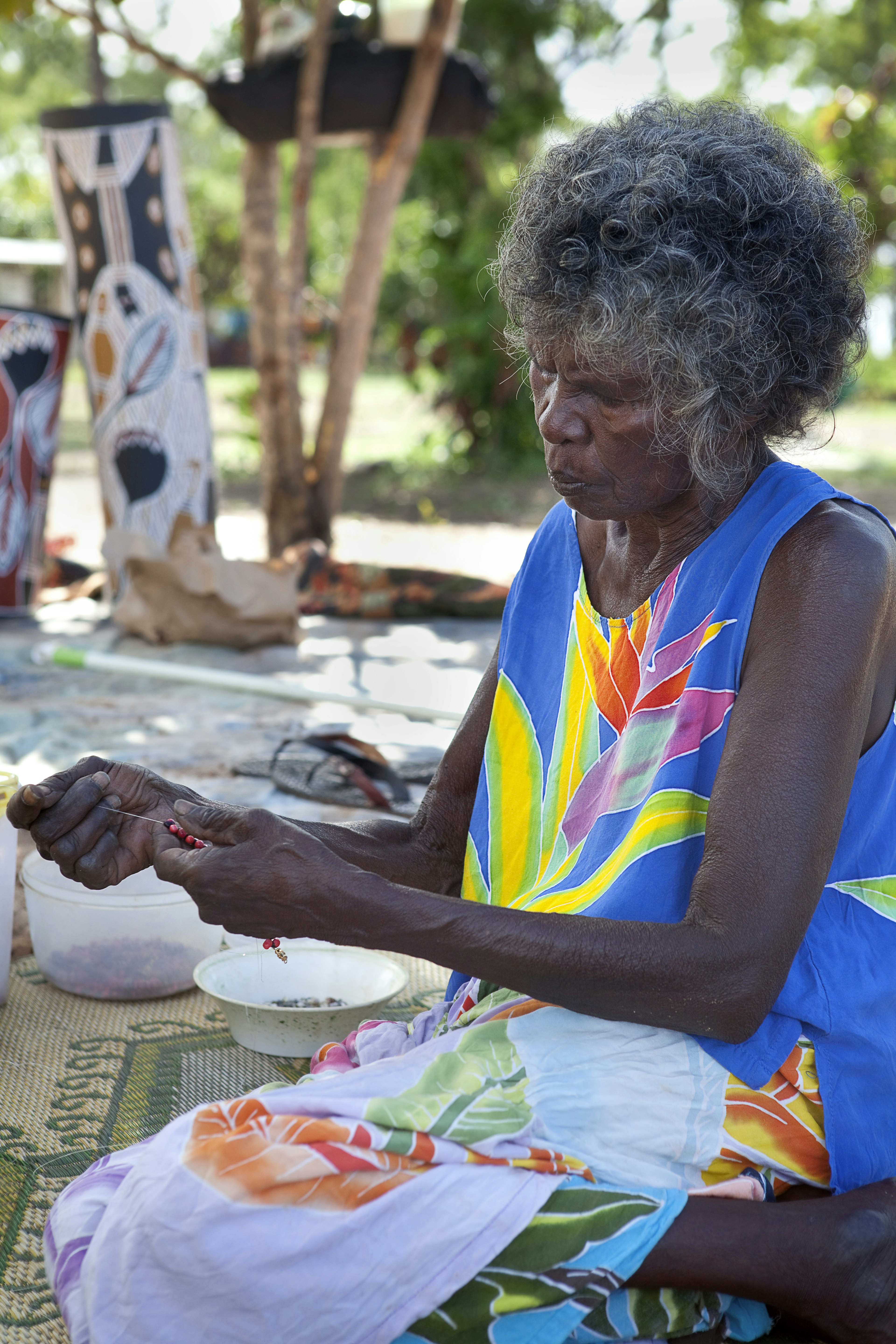 artist on Nyinyikay Homelands, Arnhem Landl, Australia