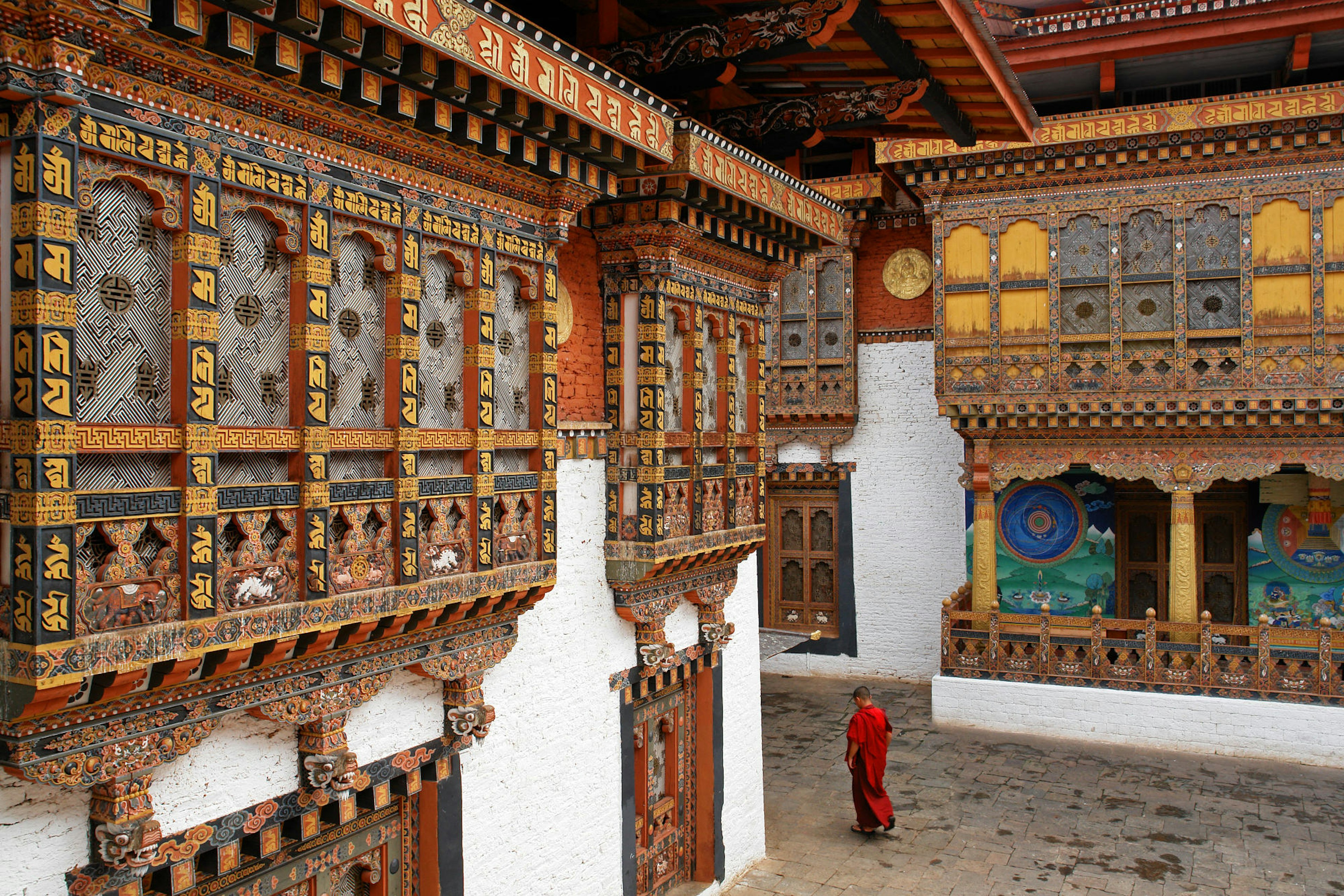 Monk in Punakha Temple