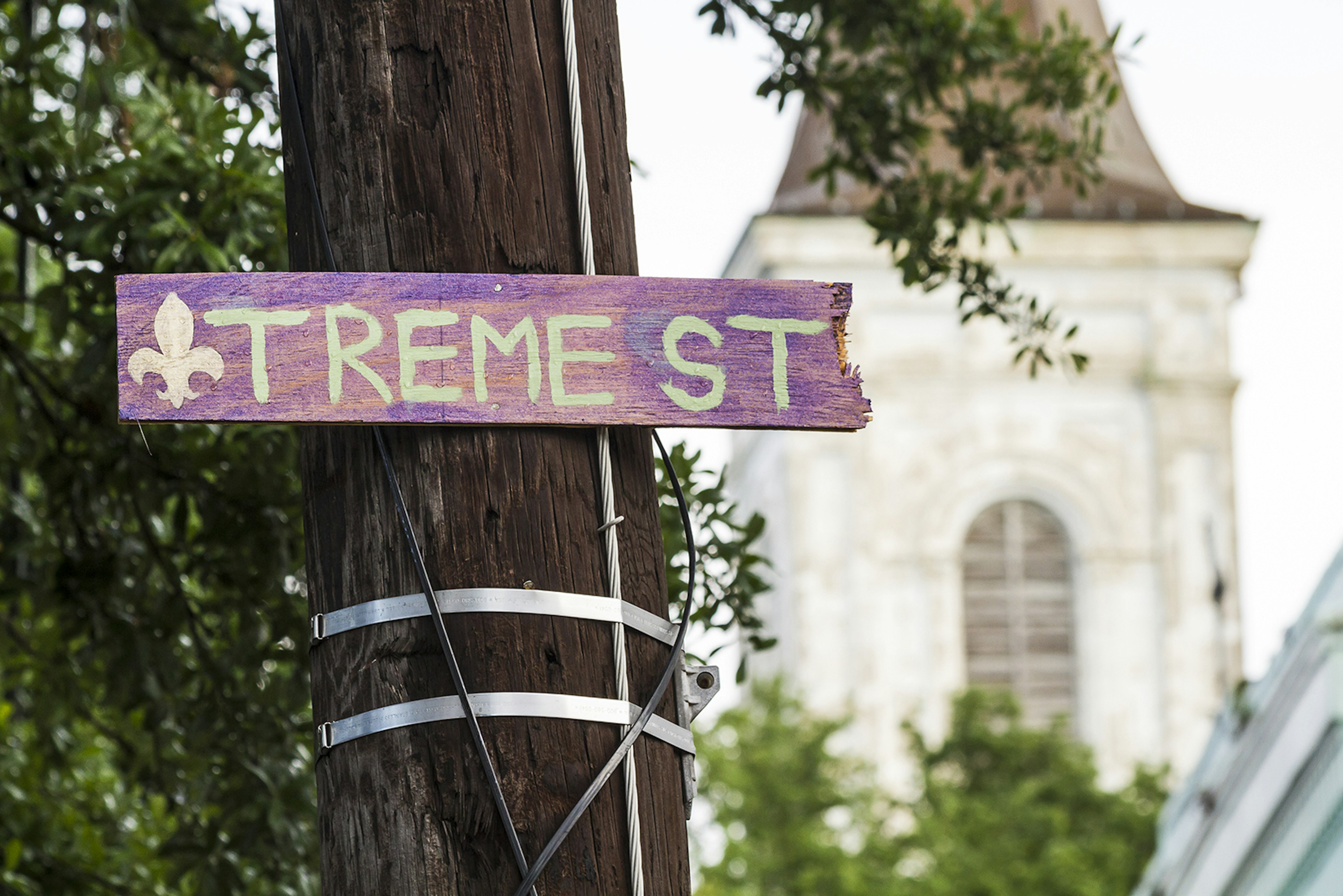 purple street sign in Treme, New Orleans