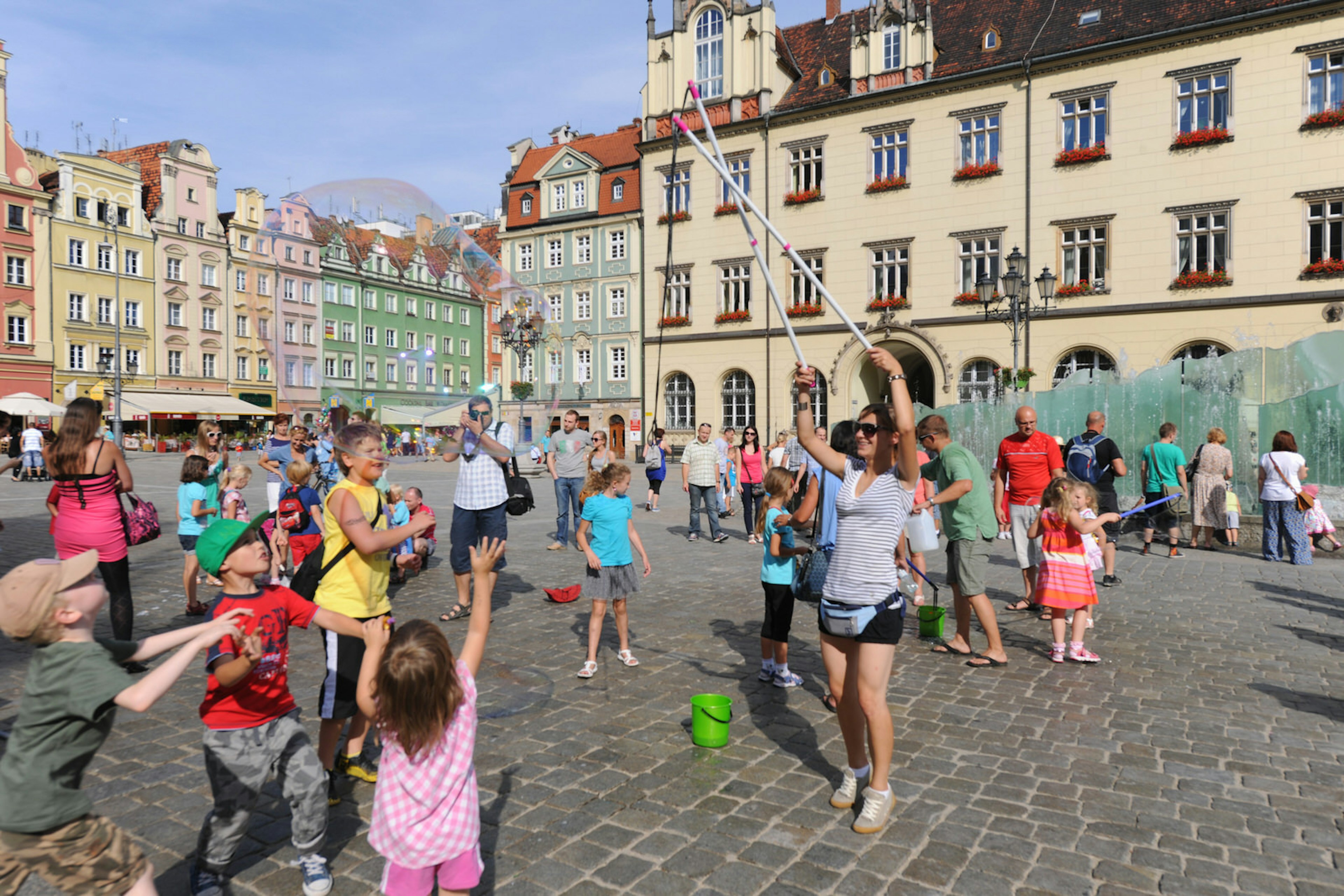 Entertainment in Market Square, Wroclaw.