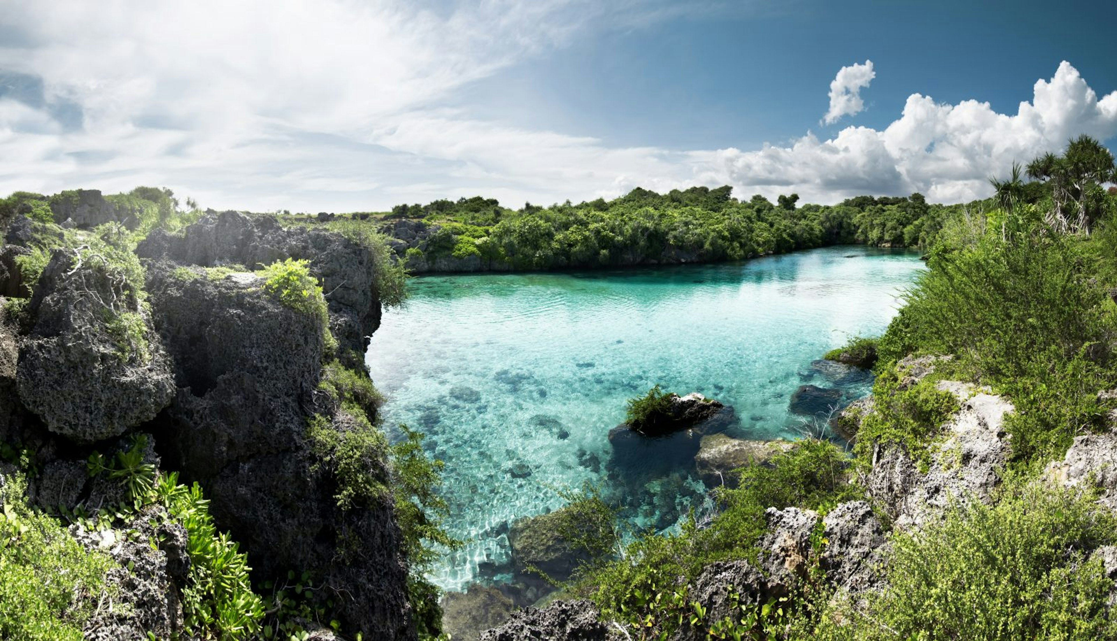 The crystal-clear waters of Weekuri Lagoon, Sumba island, Indonesia