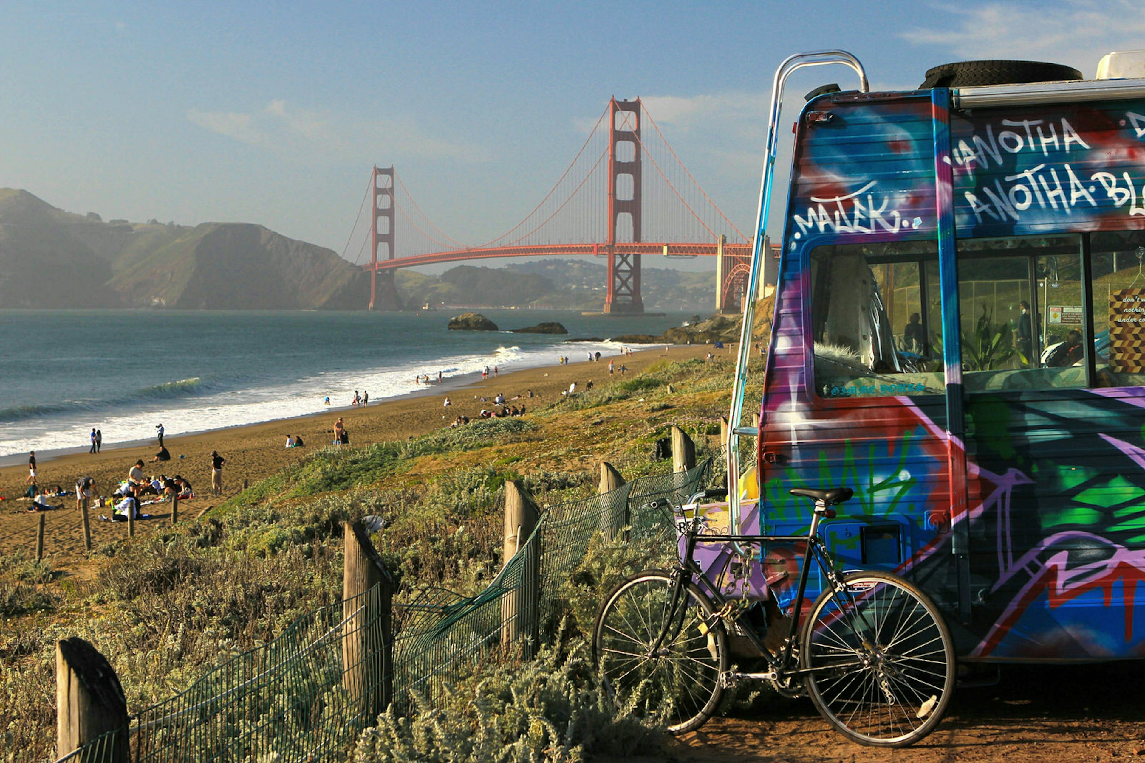 The Merry Pranksters have long since left… but you can still pretend to board their magic bus on a hippie-inspired campervan tour of the city © Mikey Bramich / Getty Images