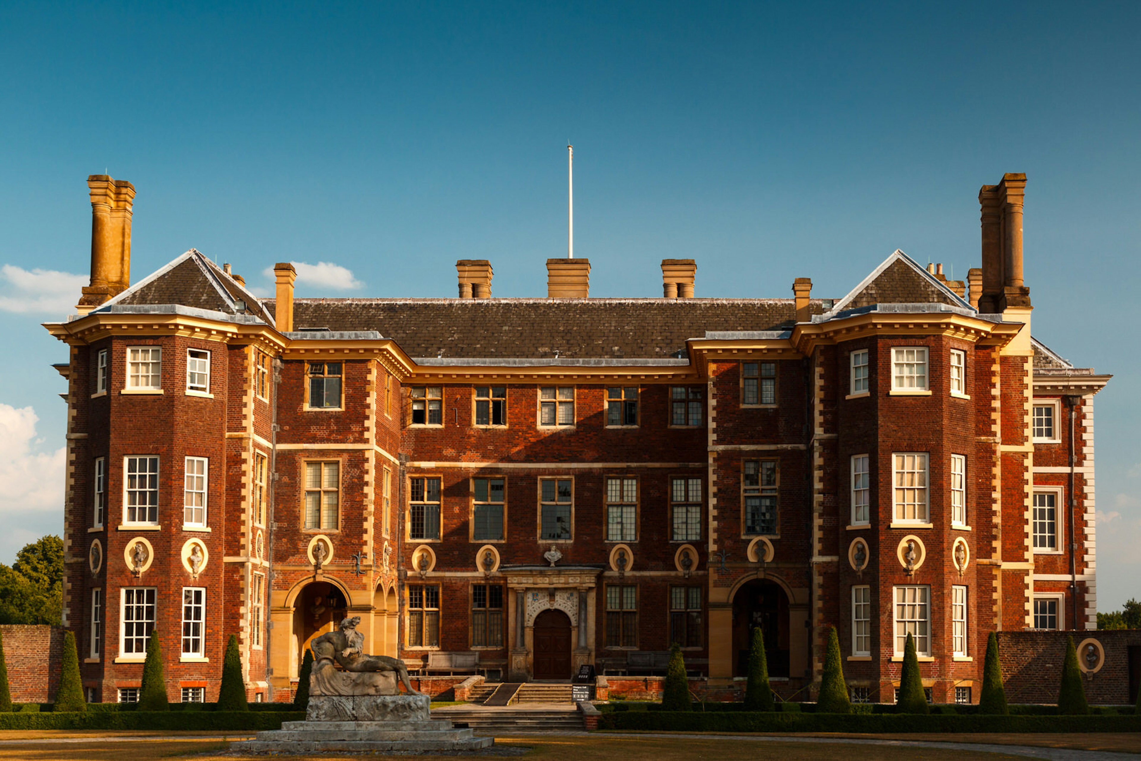 Ham Houses 400-year-old facade in the sunshine