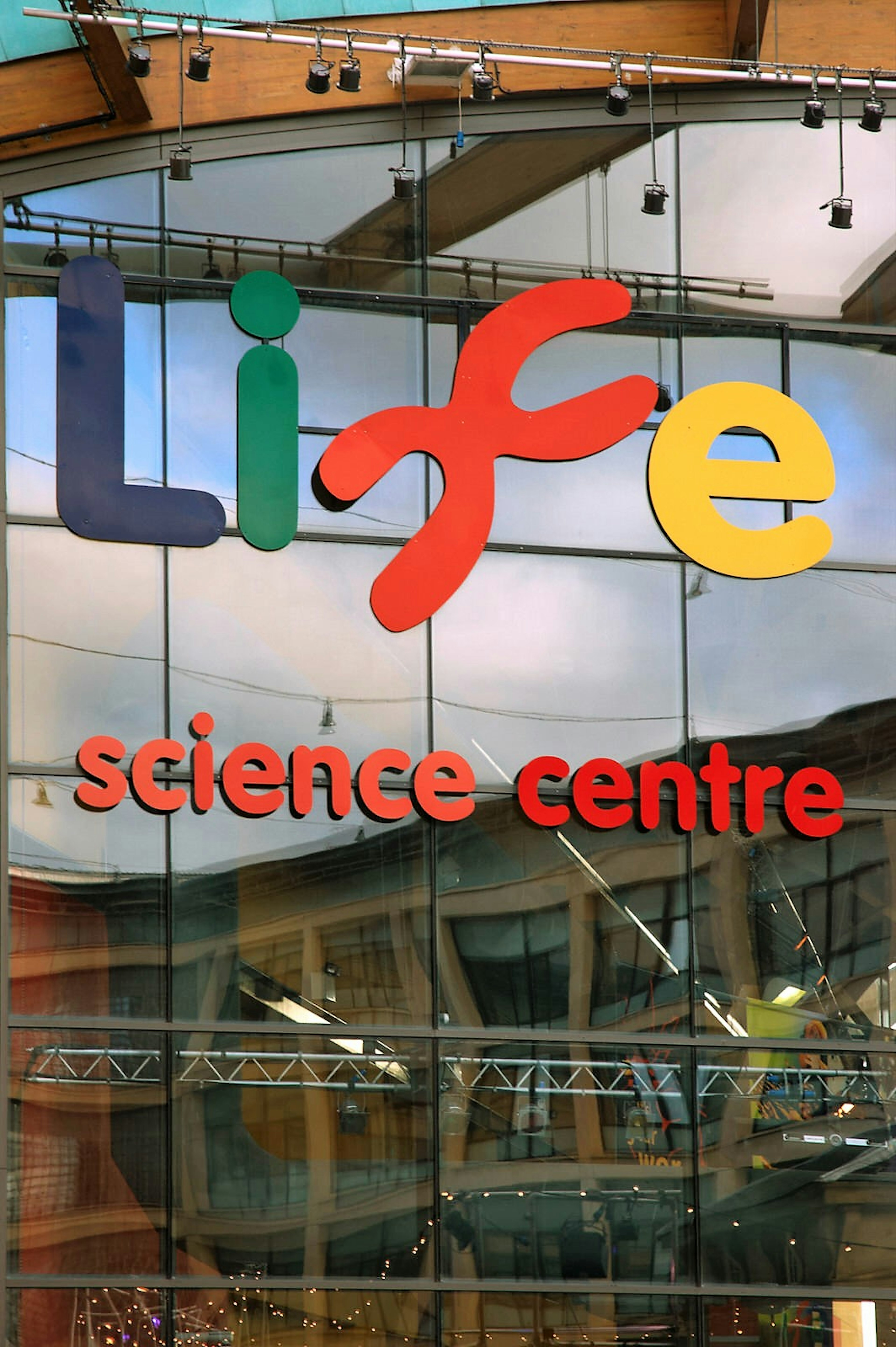 The Life Science Centre sign on the entrance to the building