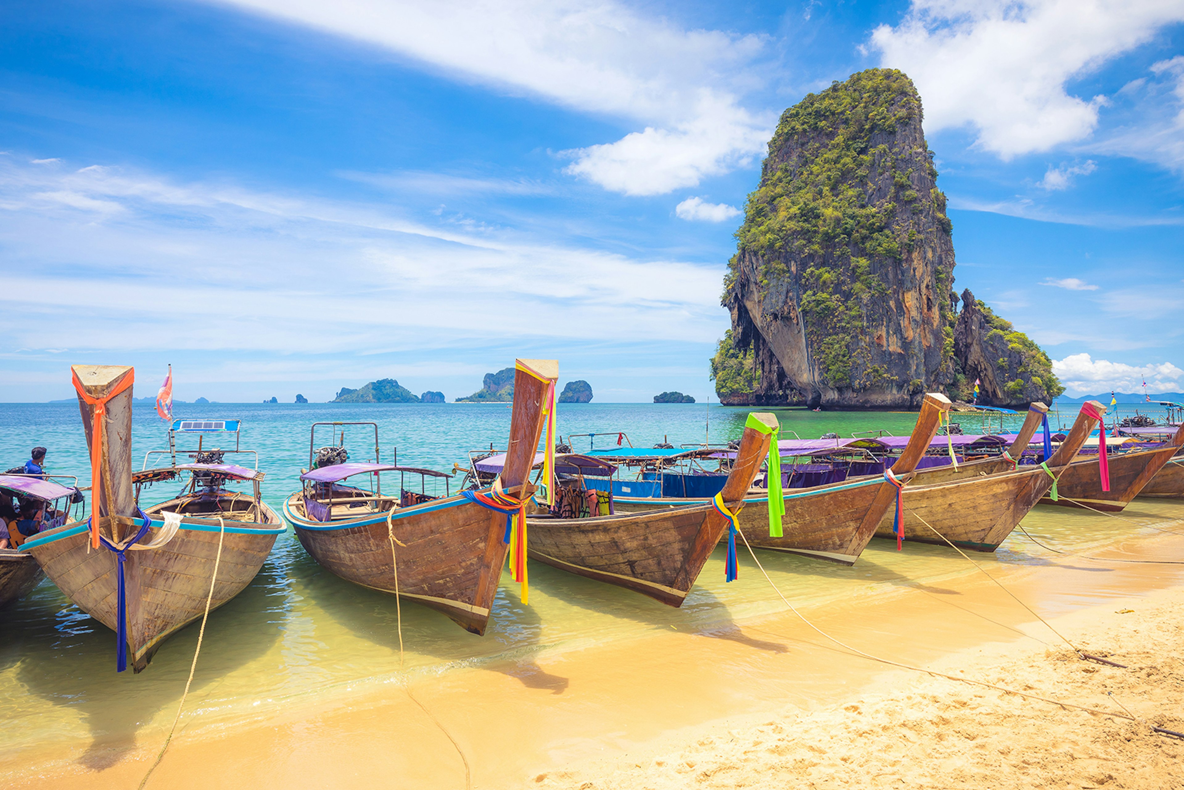 Longtail boats in Railay