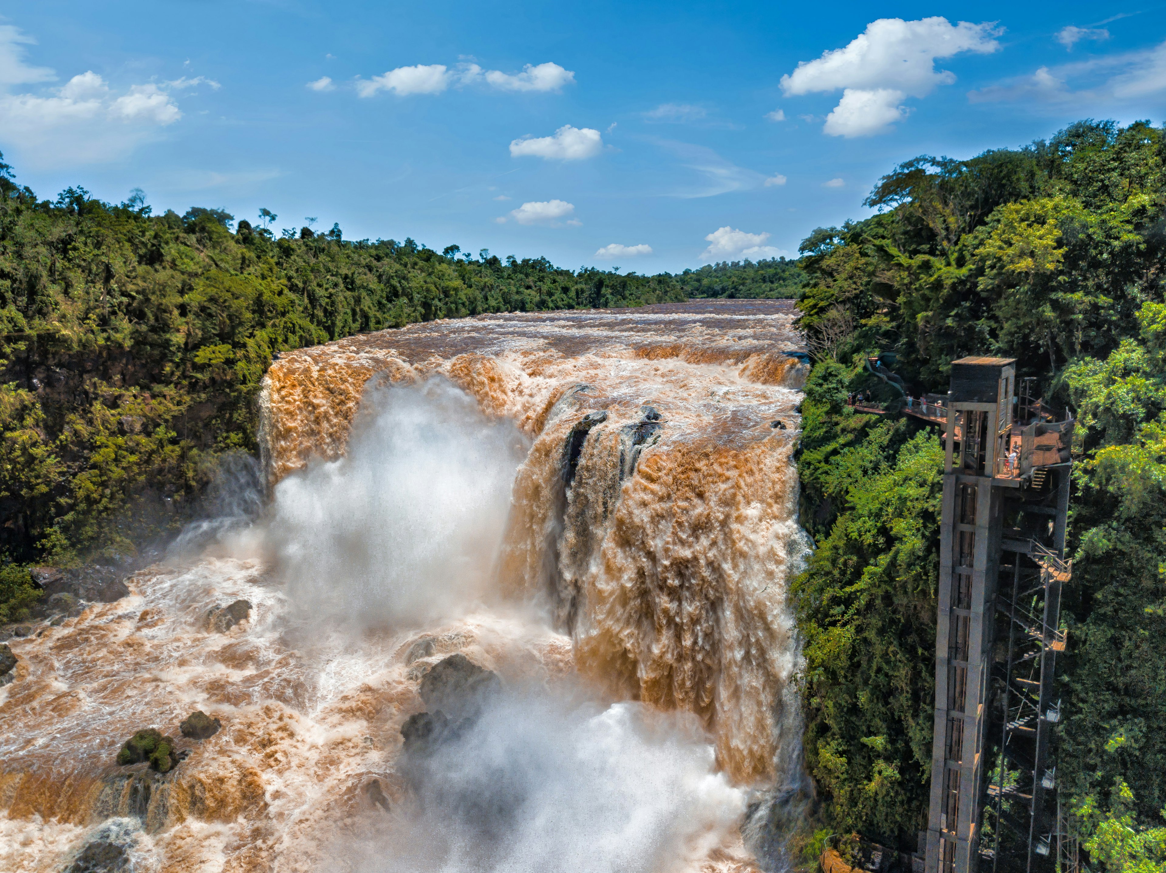 Not far from Iguazú, roaring Monday Falls does not disappoint. Jan-Schneckenhaus/Getty Images