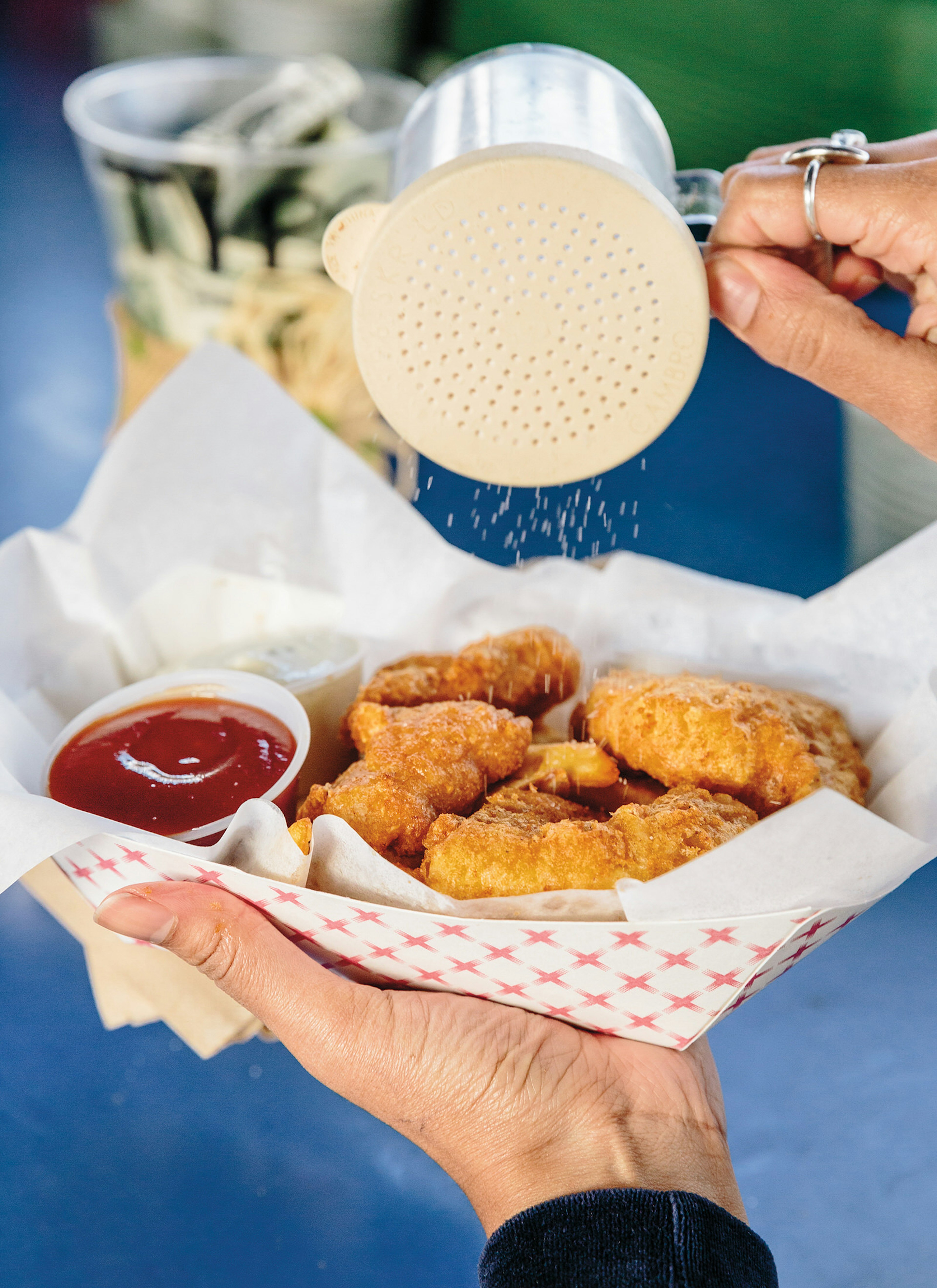 Beer-battered albacore tuna and steak fries at Bowpicker Fish & Chips © Alanna Hale / Lonely Planet