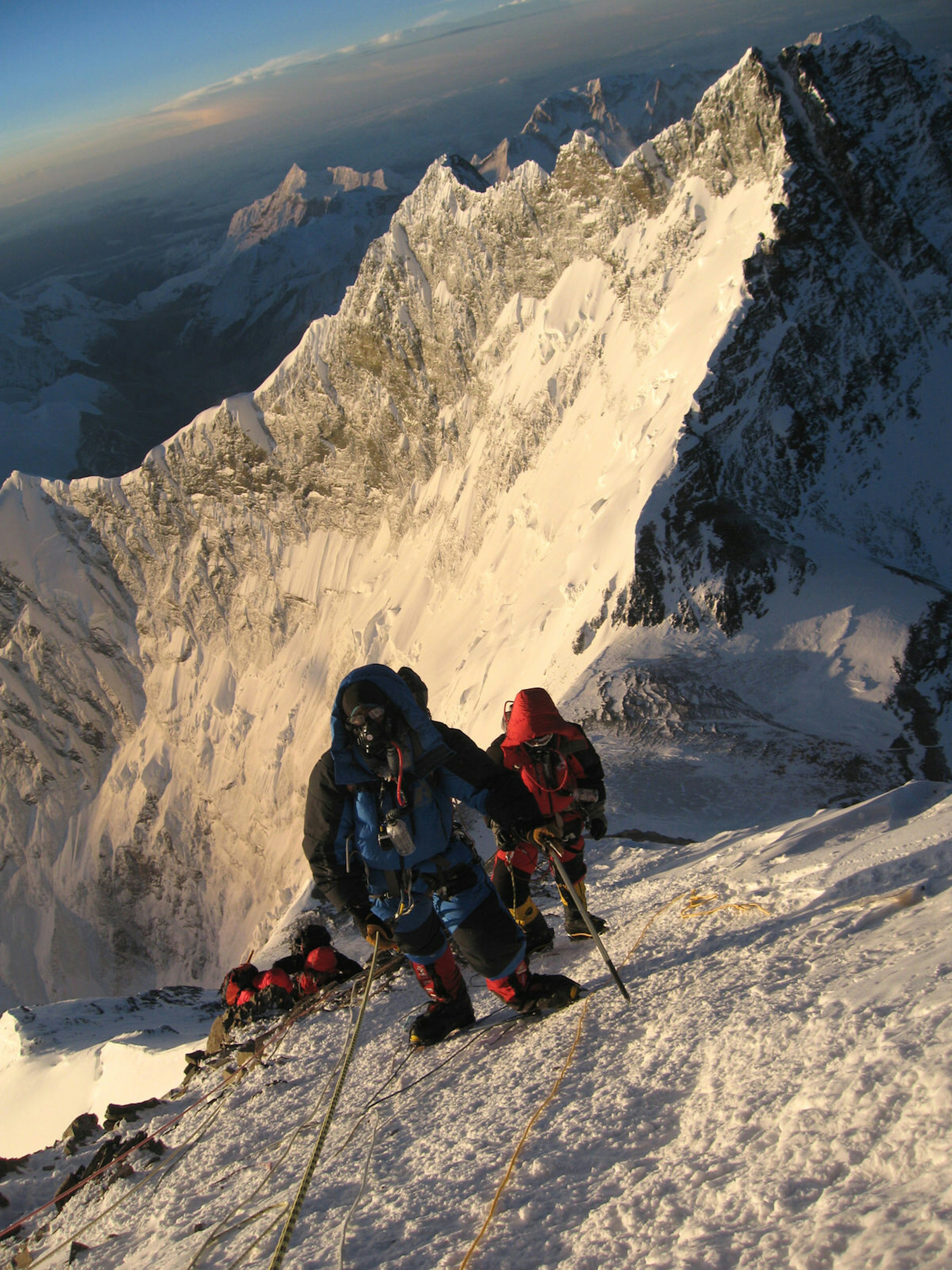 Climbers above the Hillary Step on Everest