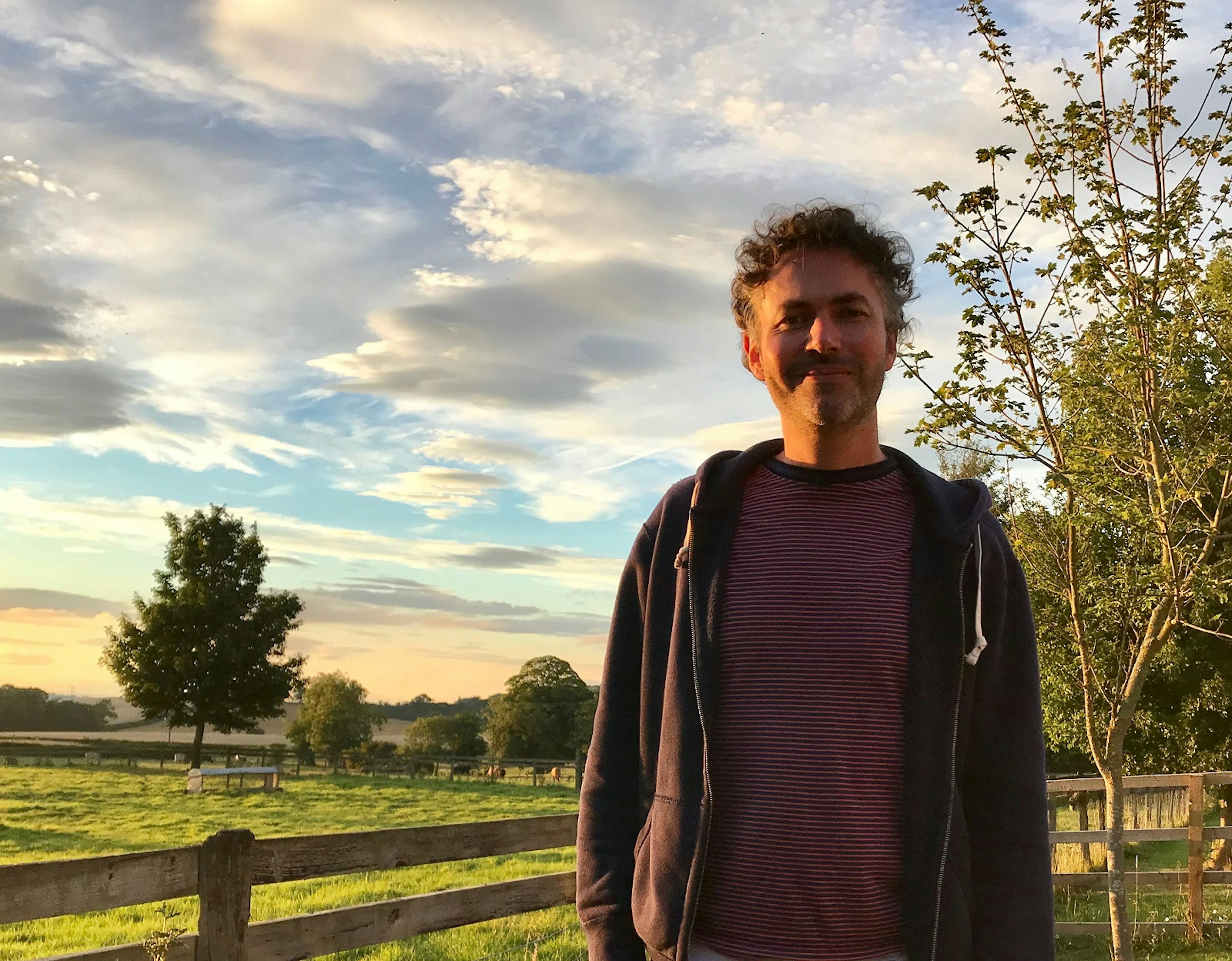 Peter Grunert in a field in Yorkshire