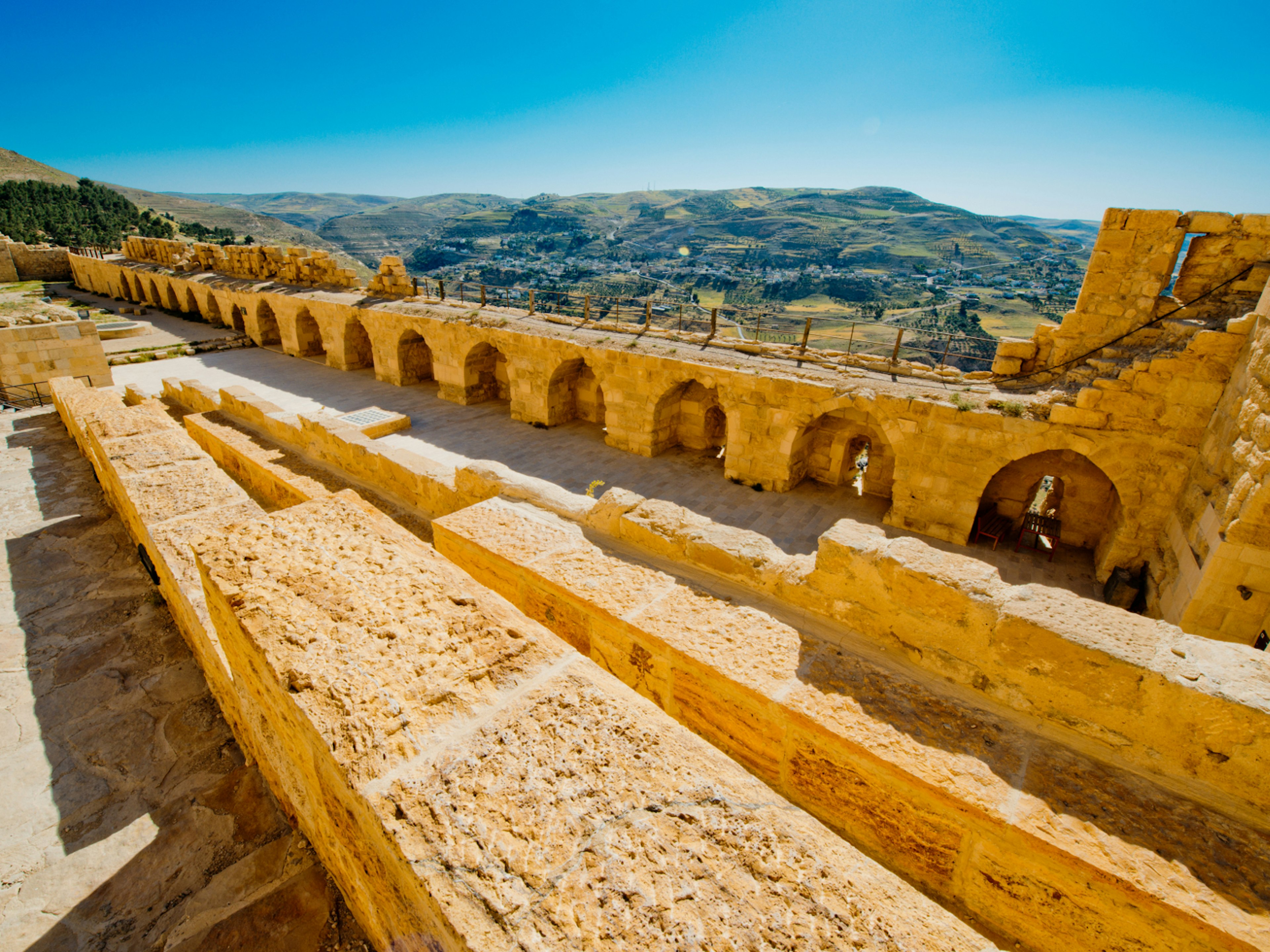 Looking over the ramparts of Kerak Castle