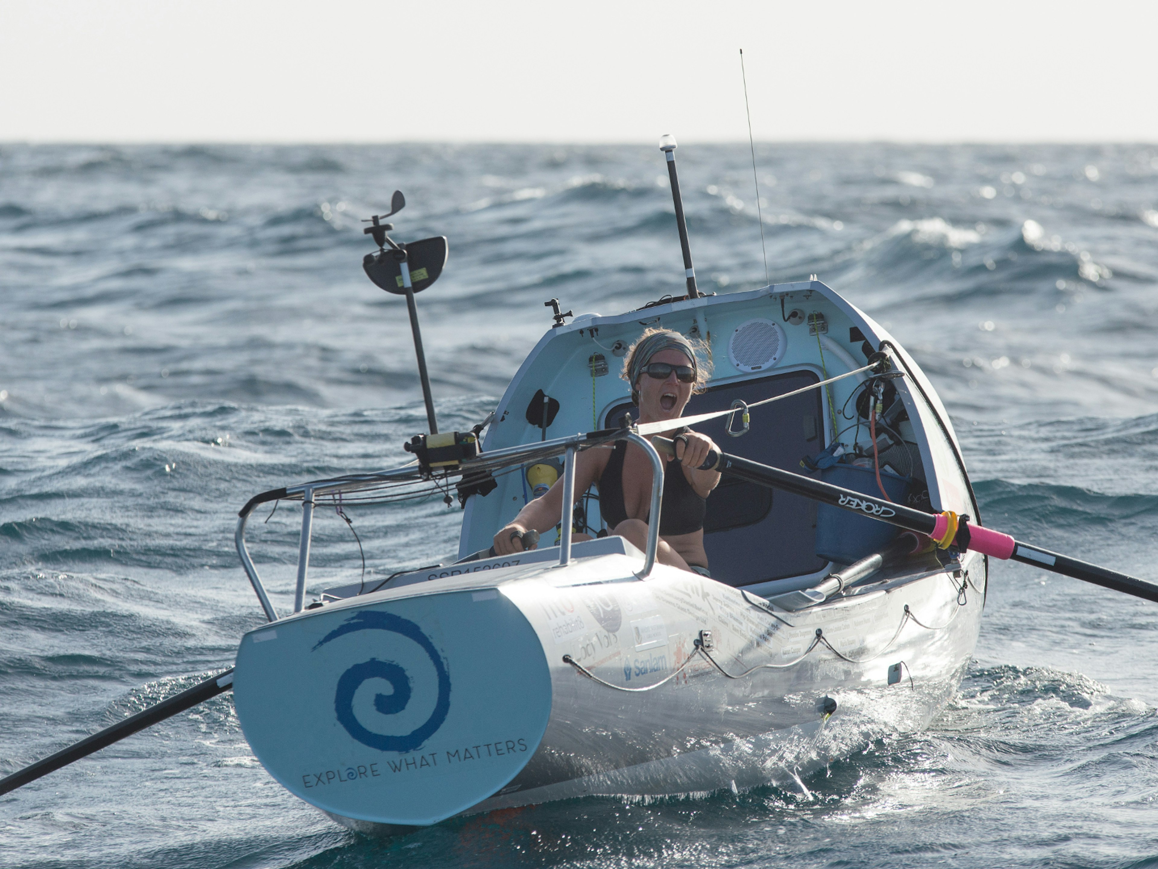 Kiko Mathews arriving at North Point, Barbados, ahead of schedule © Kiko Mathews