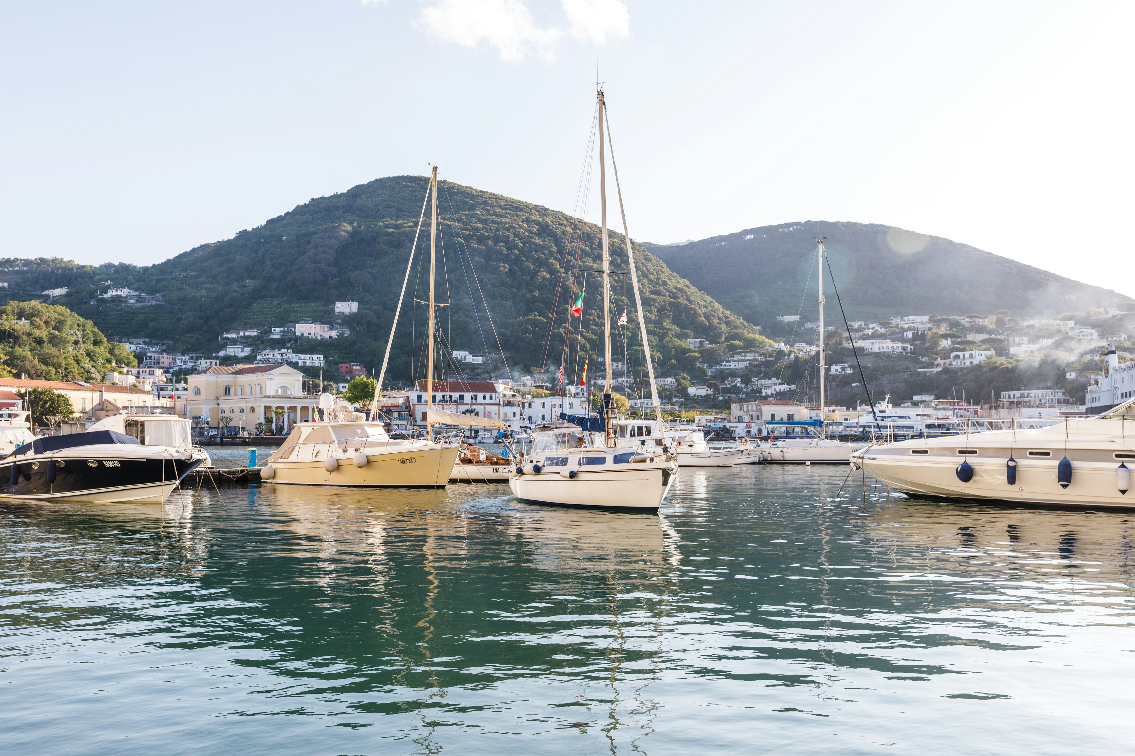 Boats moored in harbour Ischia Porto, Italy