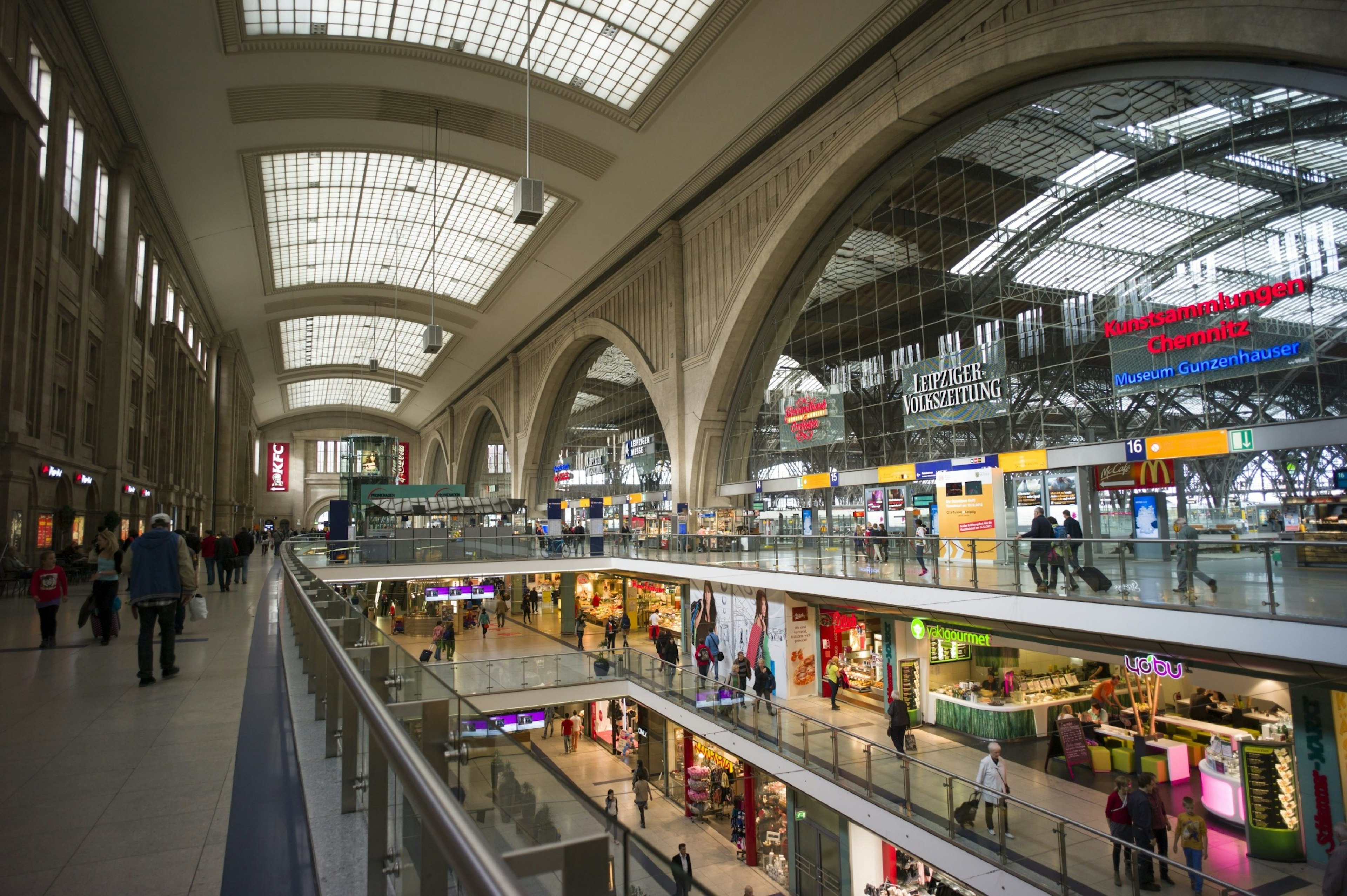 The central train station in Leipzig, Germany