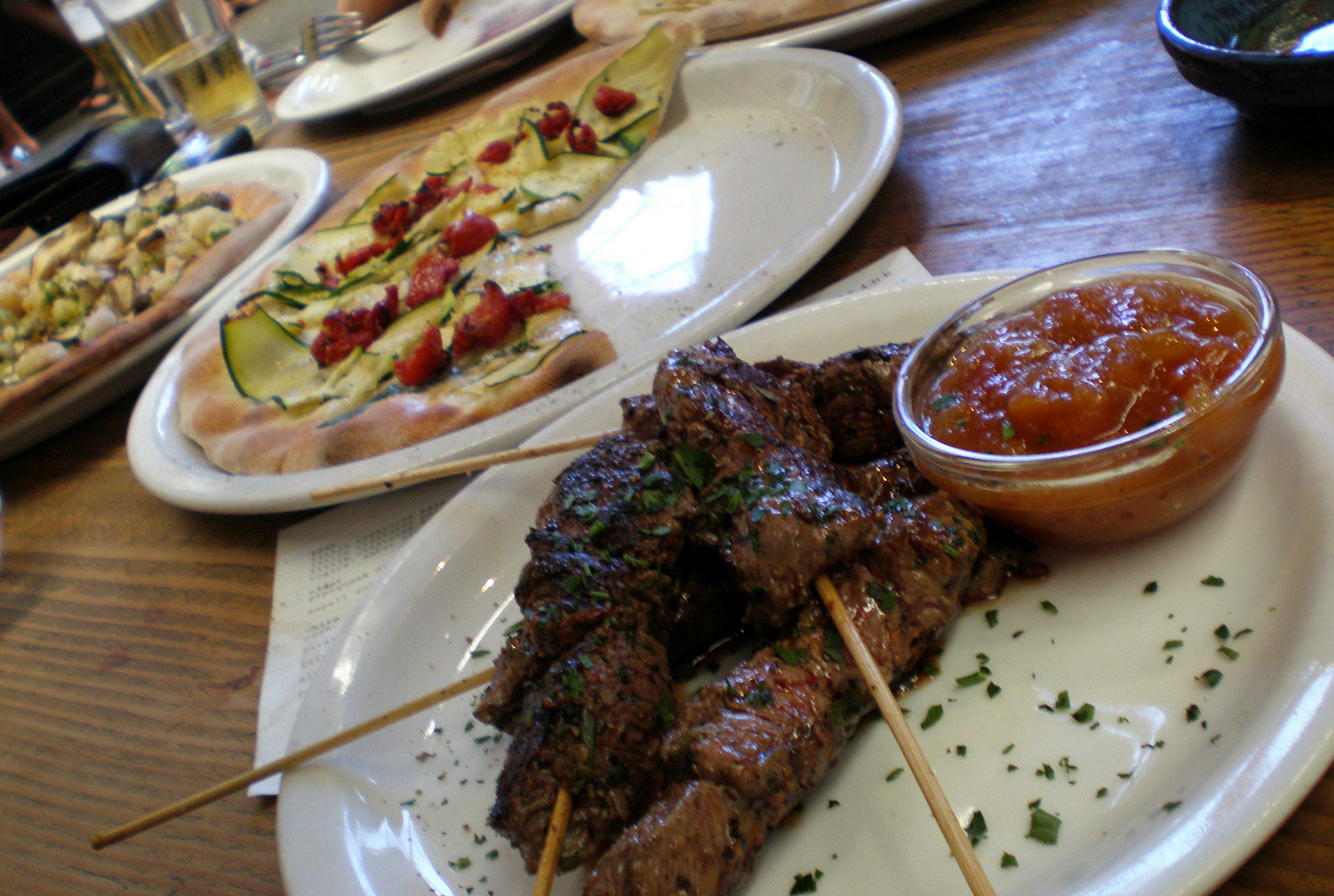 Pale ale, pizza and kangaroo skewers at Little Creatures, a fine reward for cycling around Fremantle. Image by Monica D. / CC BY 2.0