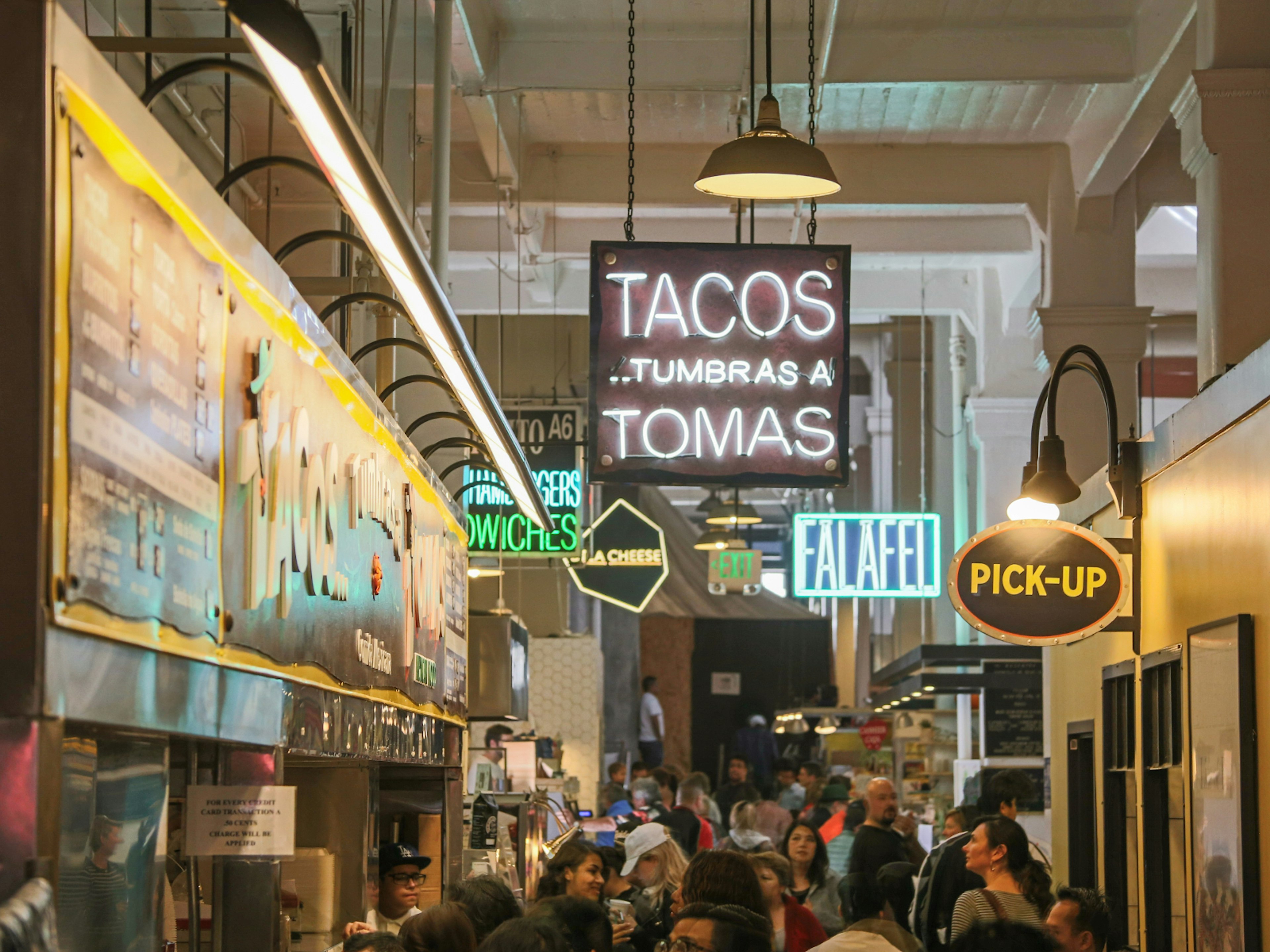 People in LA's Grand Central Market