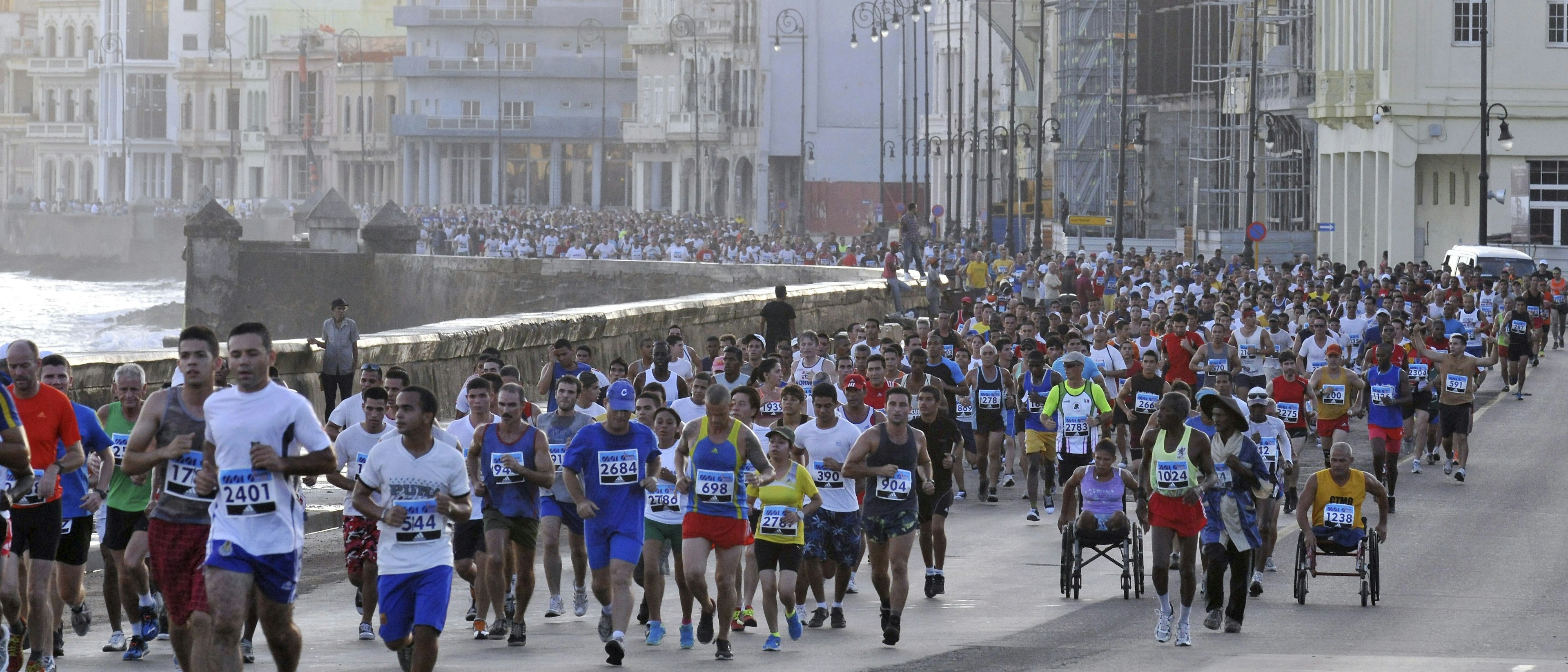 Runners take part in the Marabana Marathon in La Habana, Cuba Ernesto Mastrascusa/LatinContent/Getty Images