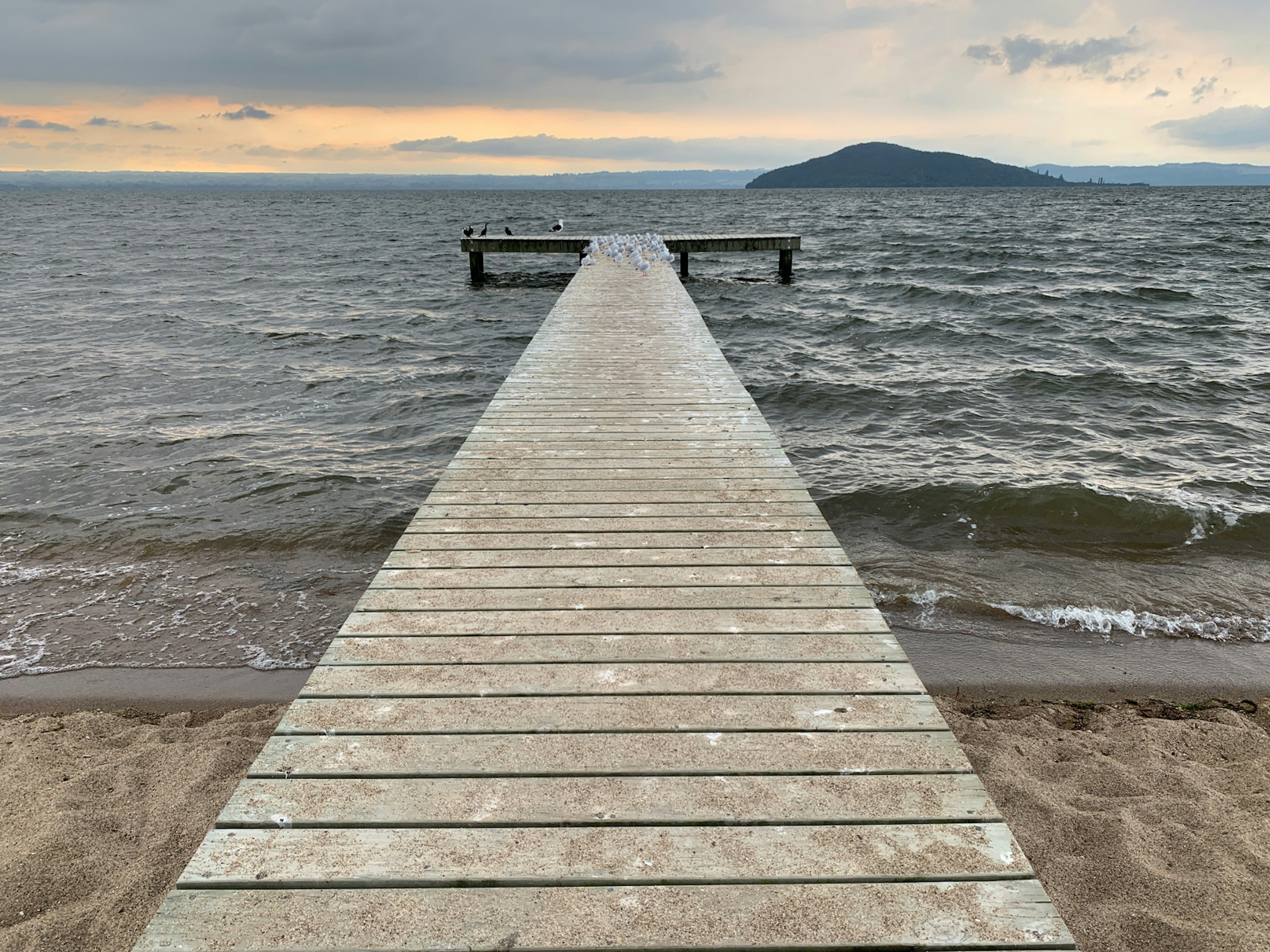 Looking out to Mokoia Island from Holdens Bay, Rotorua