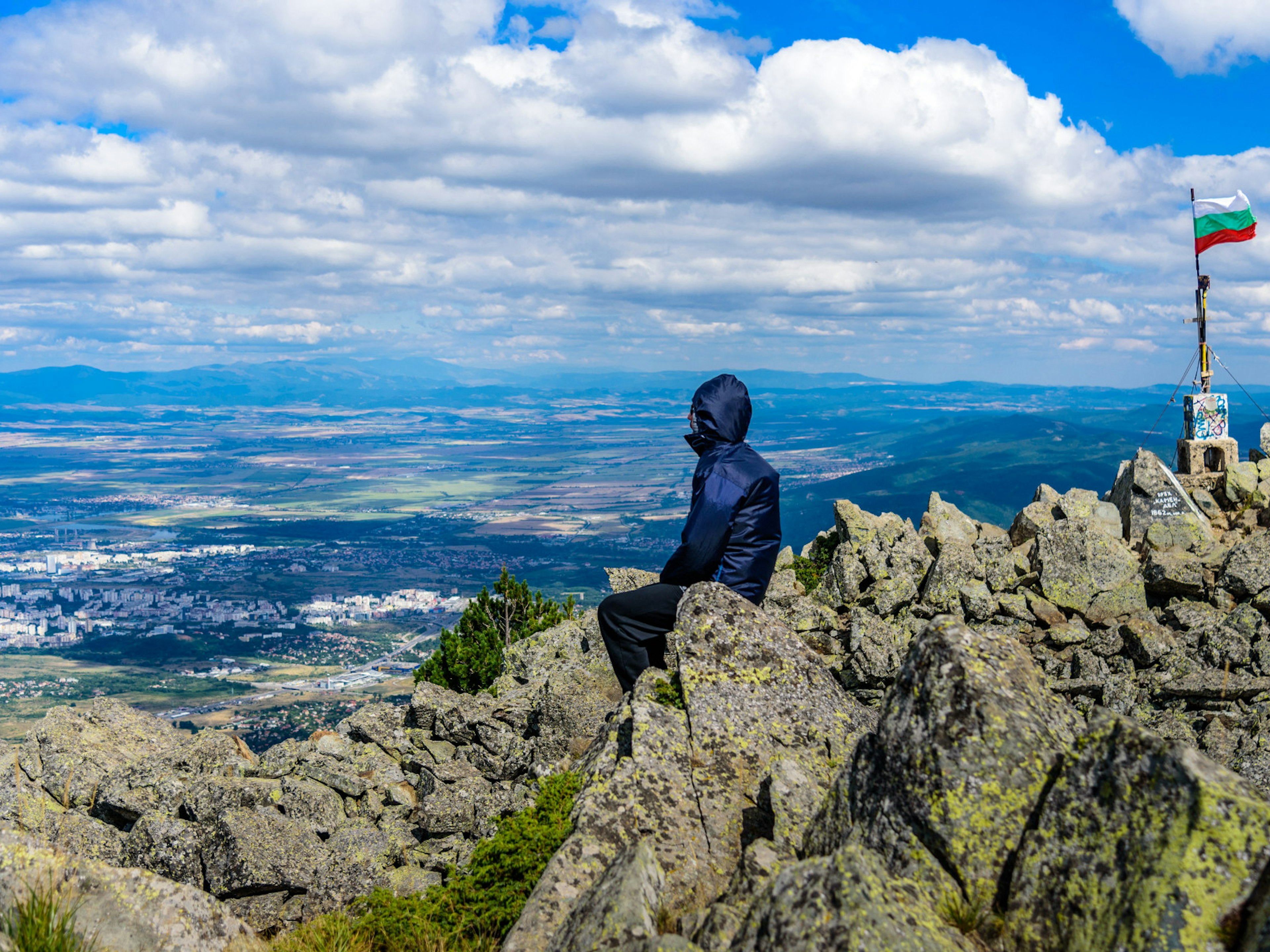 Enjoying the panoramic views of Sofia from the top of Mt Vitosha