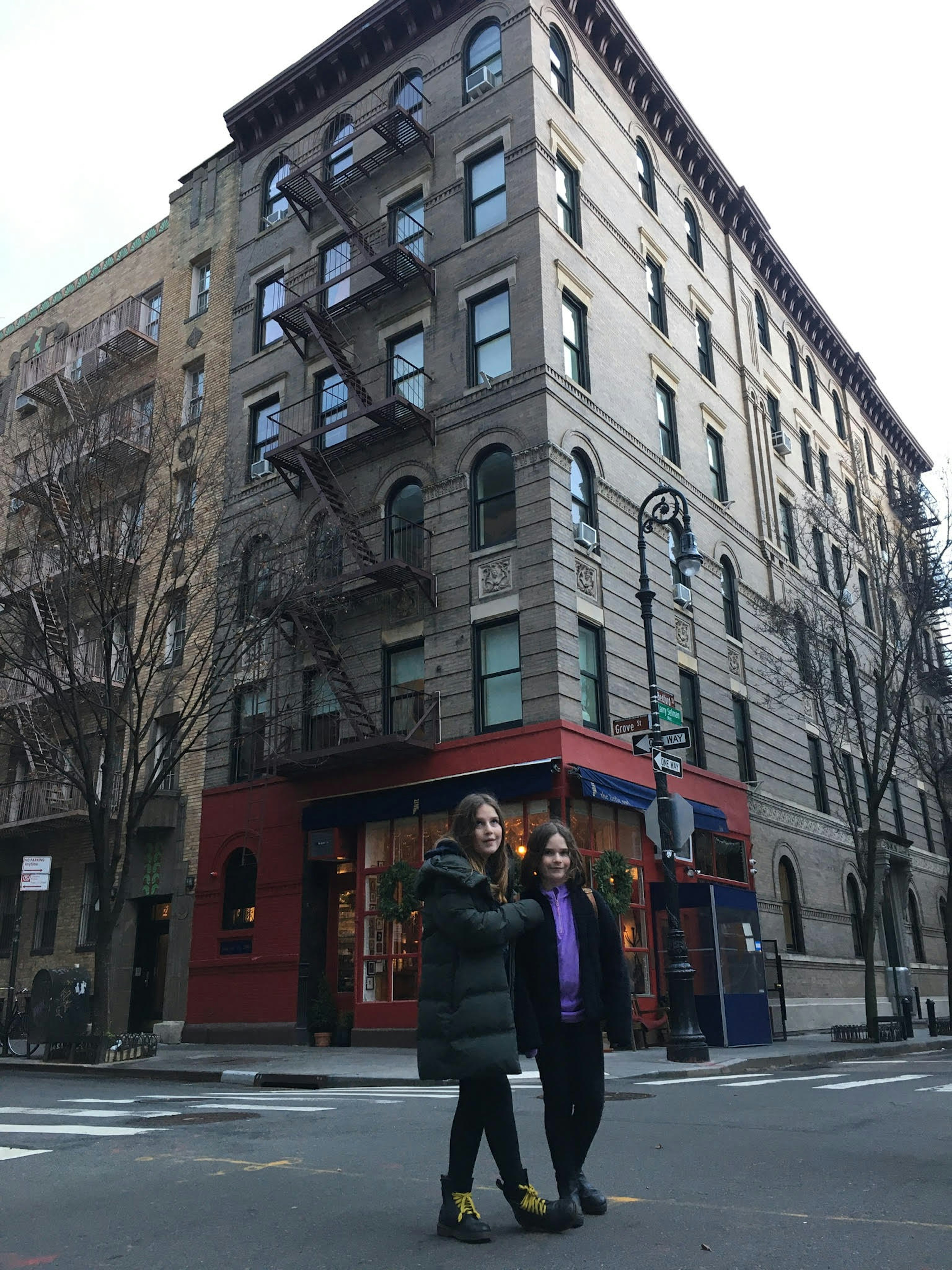 Tasmin Waby's two daughters at a junction in New York City.