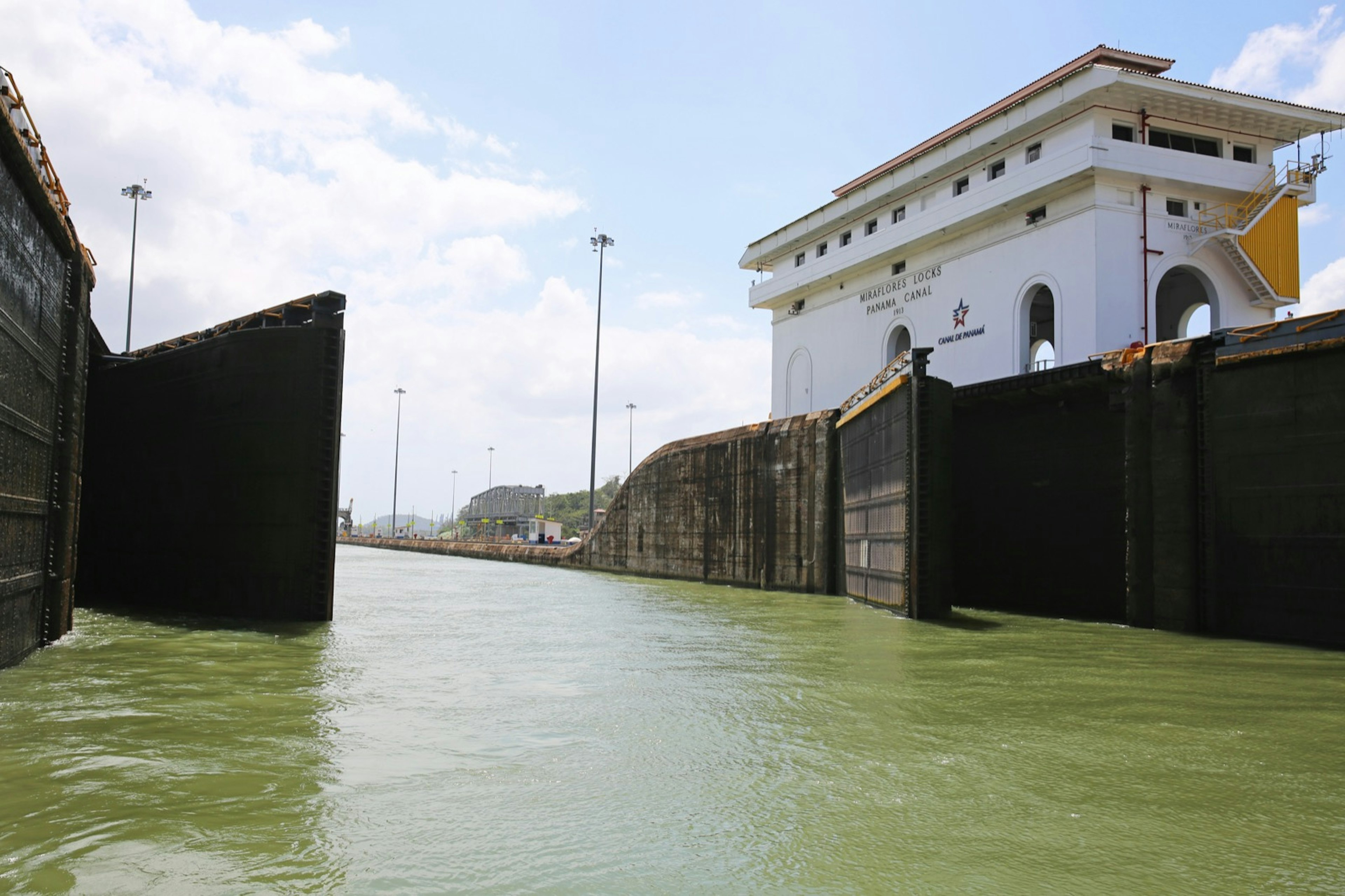 Actually being on the canal provides a unique look at the locks operating the Panama Canal Mark Dozier / Shutterstock