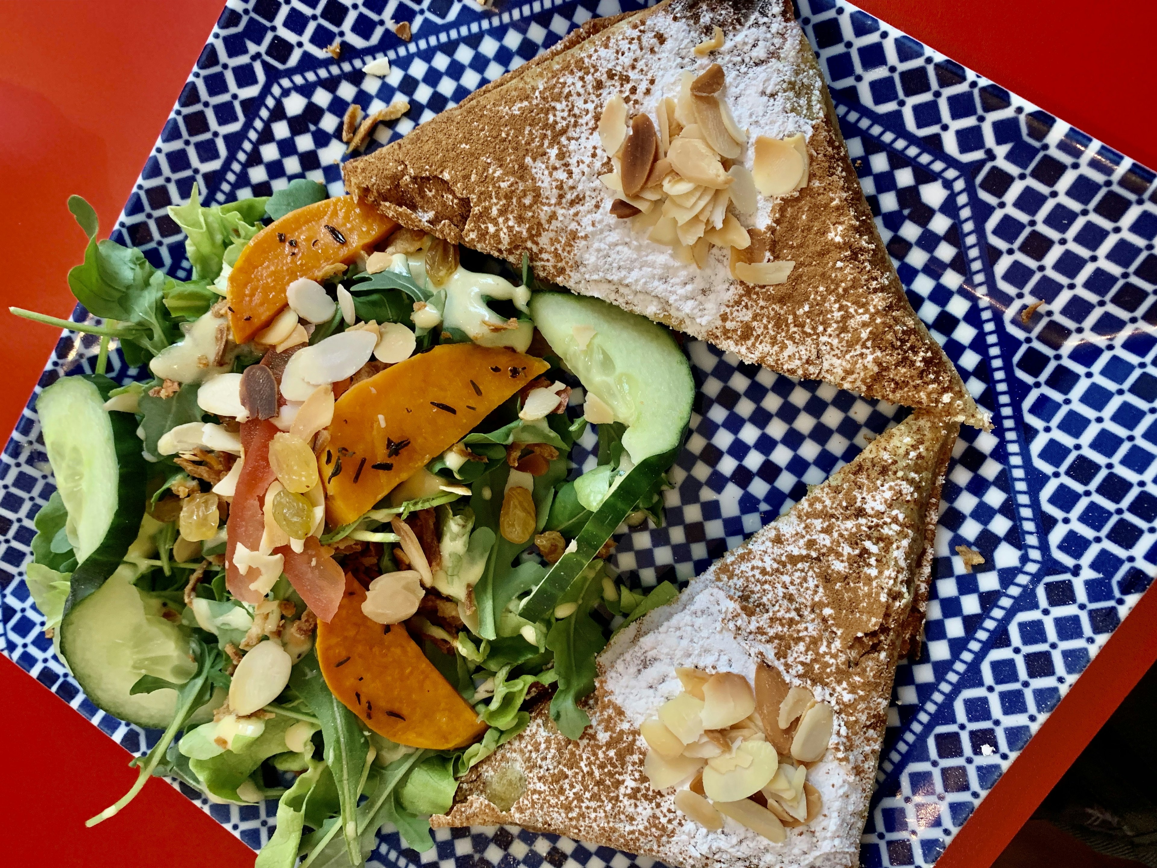 Pastilla, a Moroccan dish of filo dough triangles.