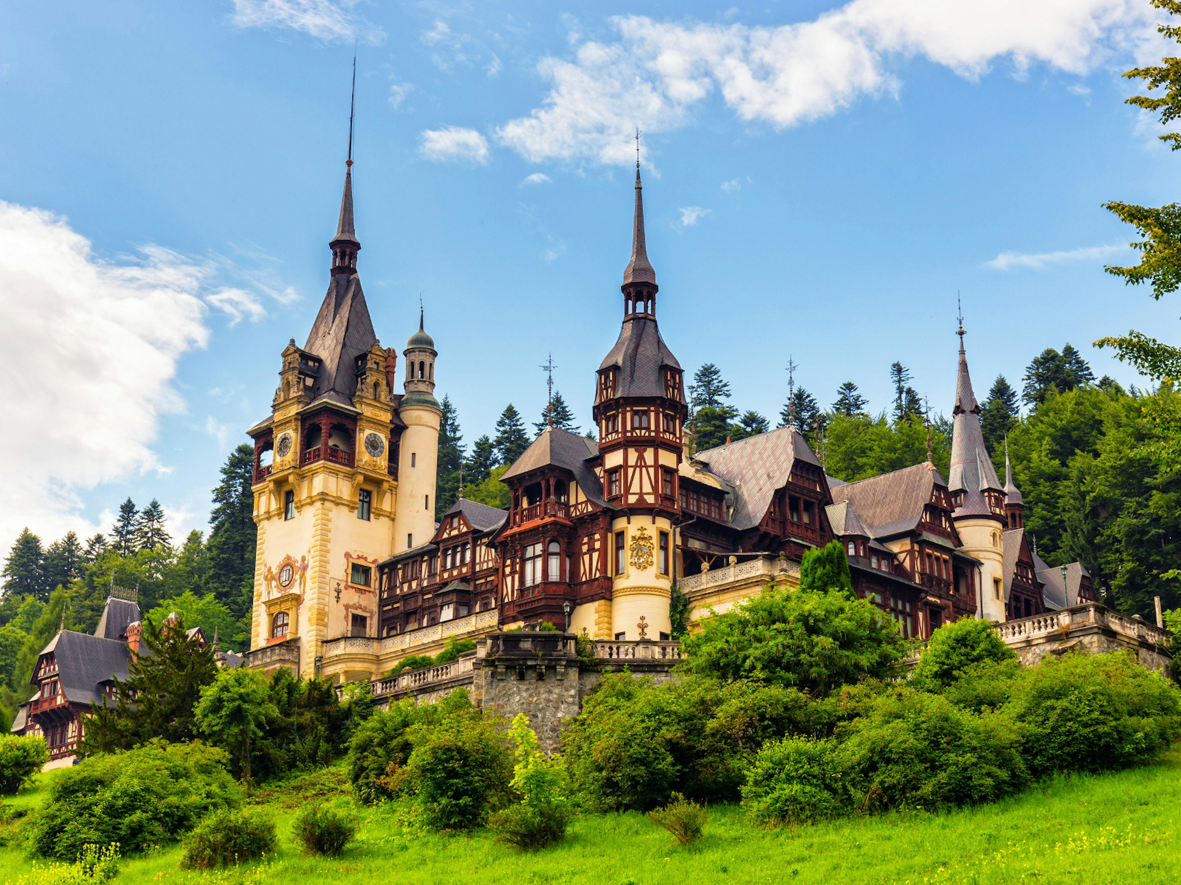 The neo-Renaissance architecture of Peleș Castle in Sinaia