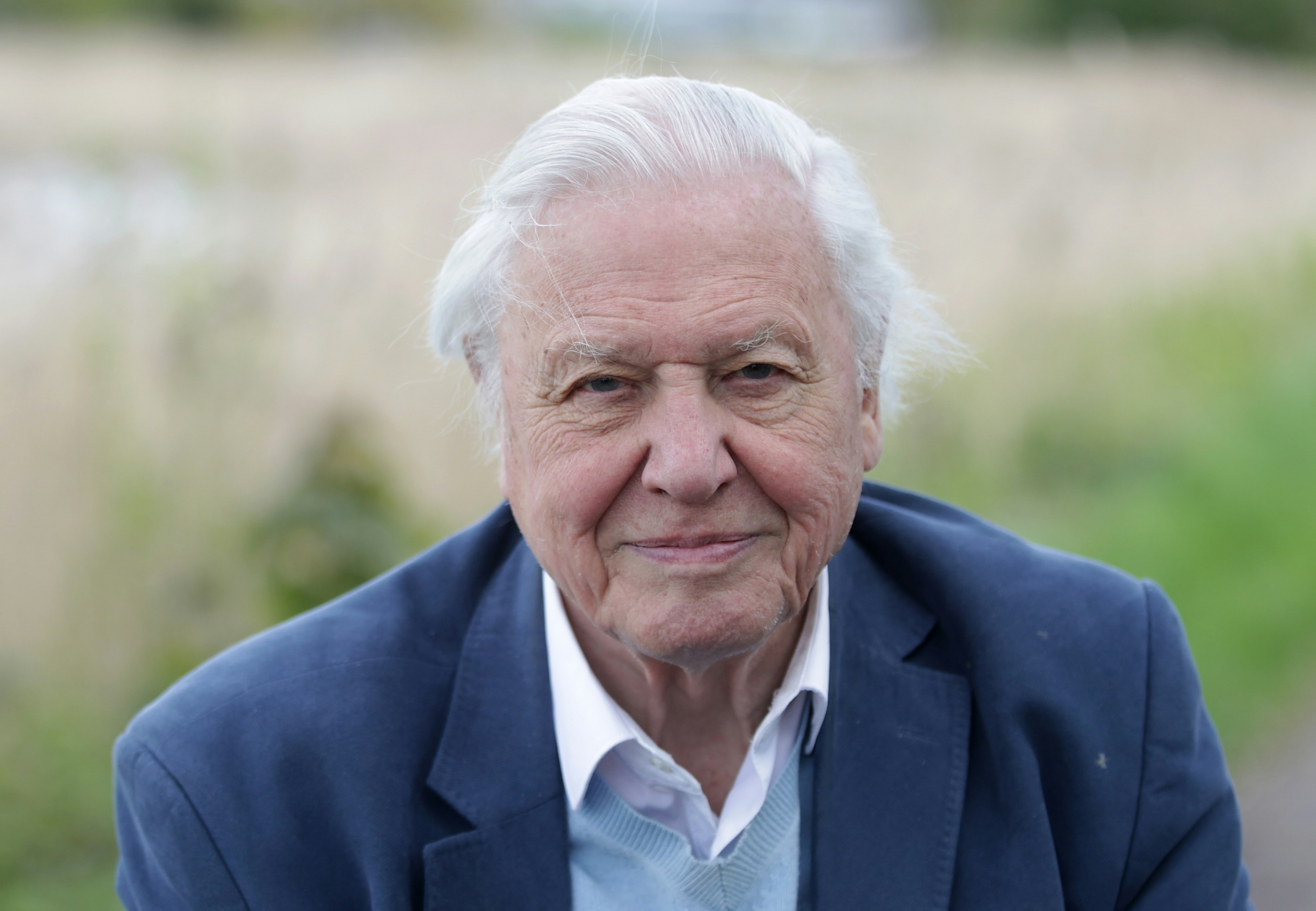 Sir David Attenborough looks down the camera at the opening of Woodberry Wetlands