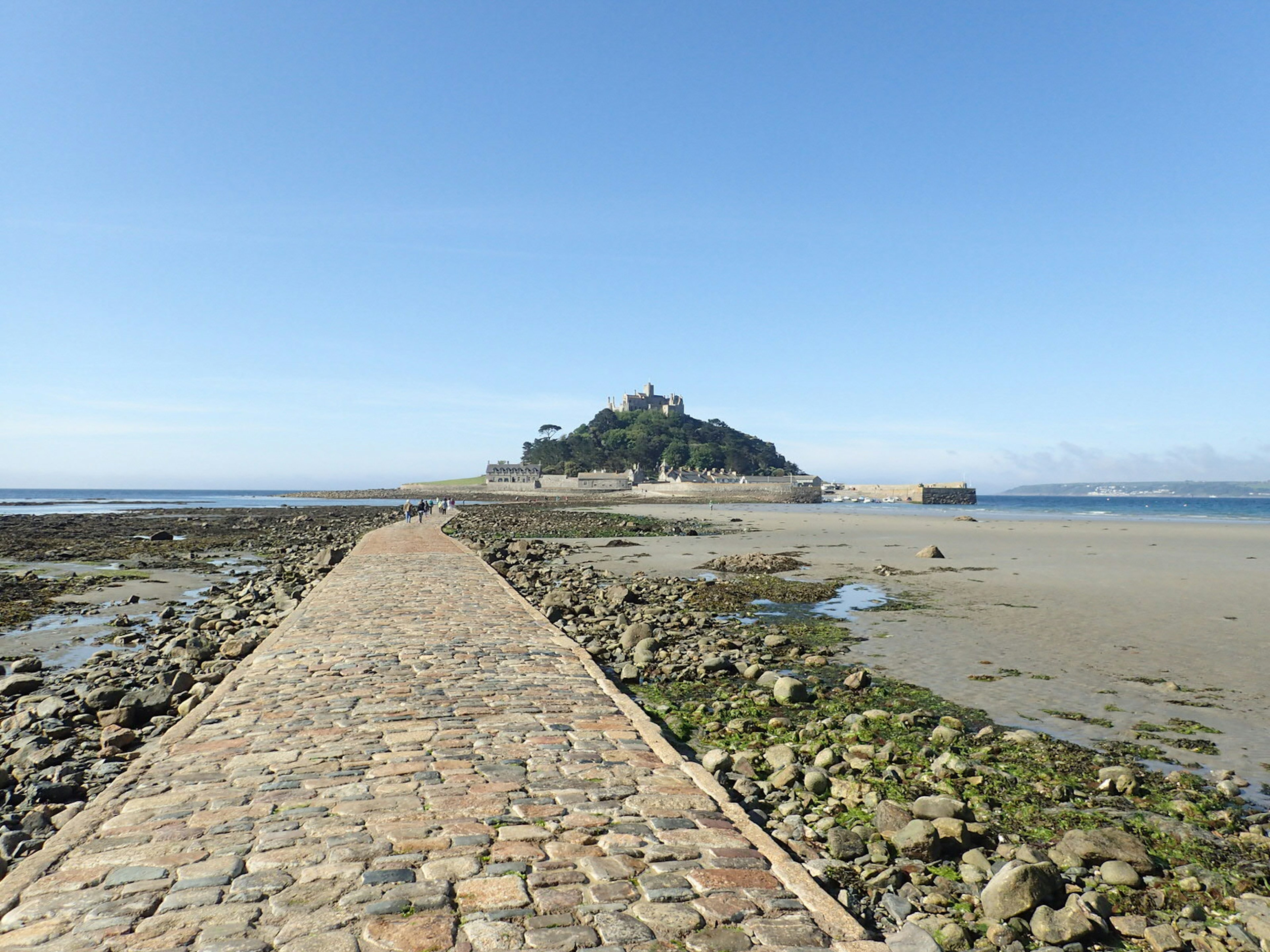 The stone causeway leading to St Michael's Mount, Marazion