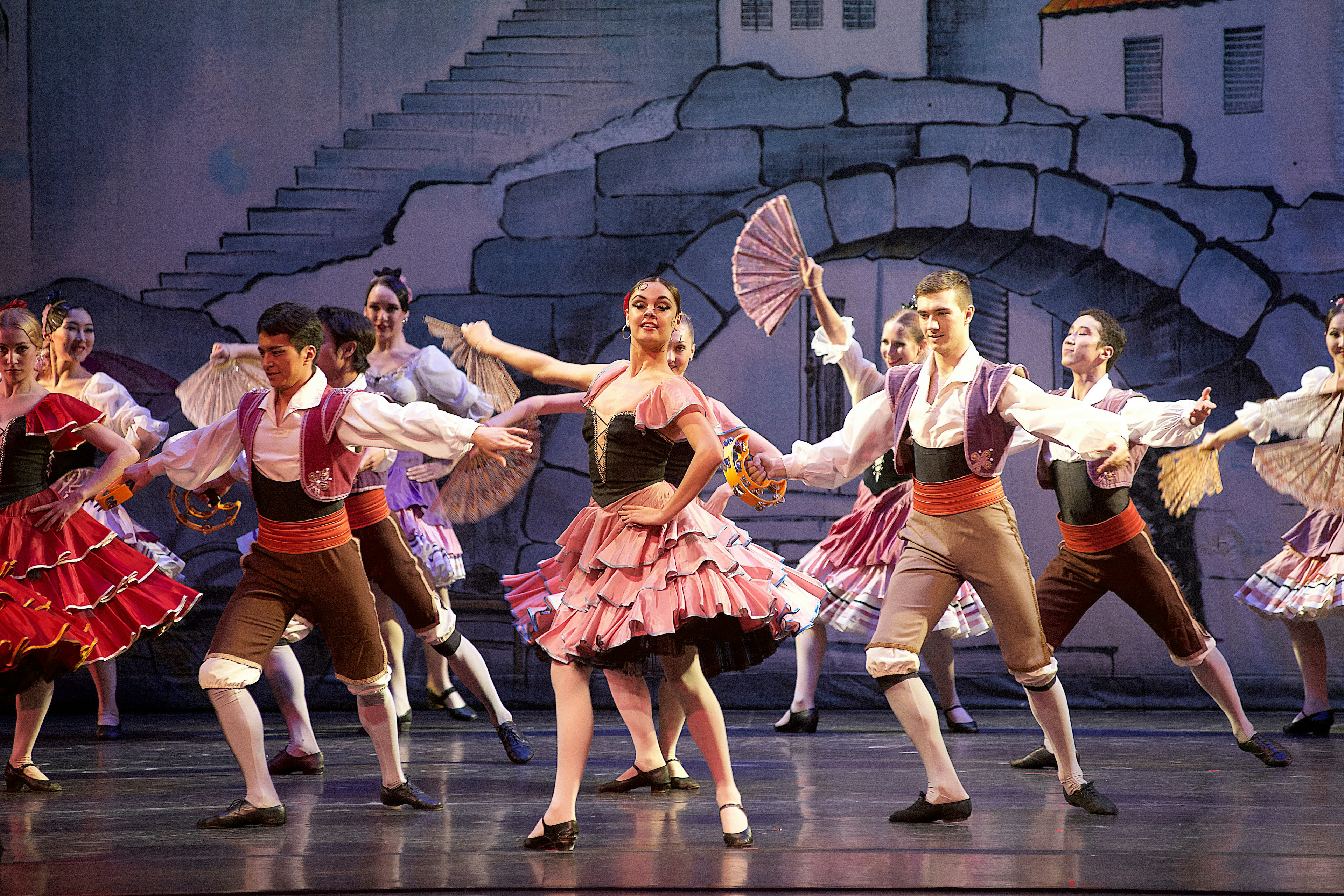 The St Petersburg Ballet troupe performs onstage