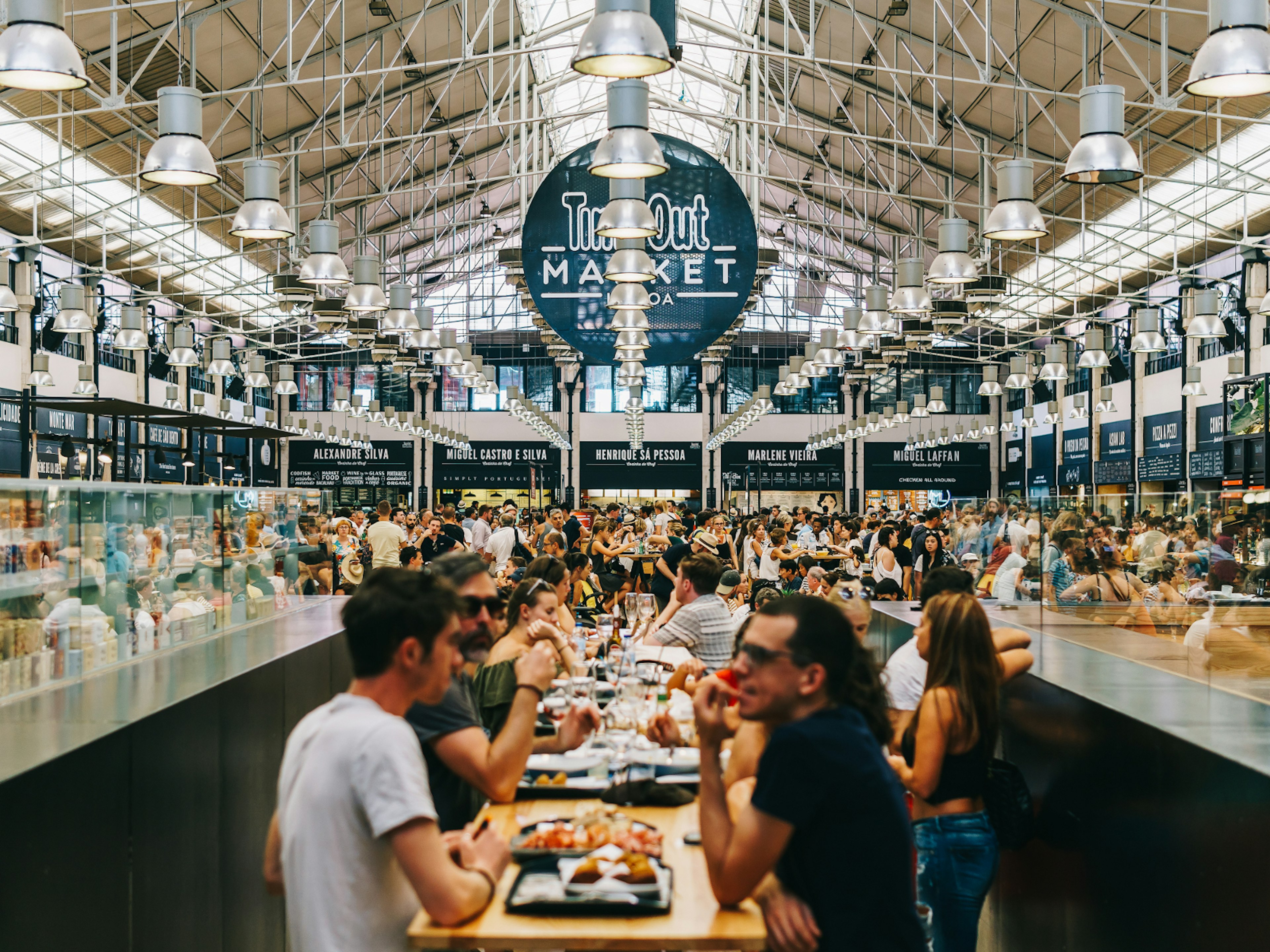 Customers in Lisbon's Mercado da Ribeira