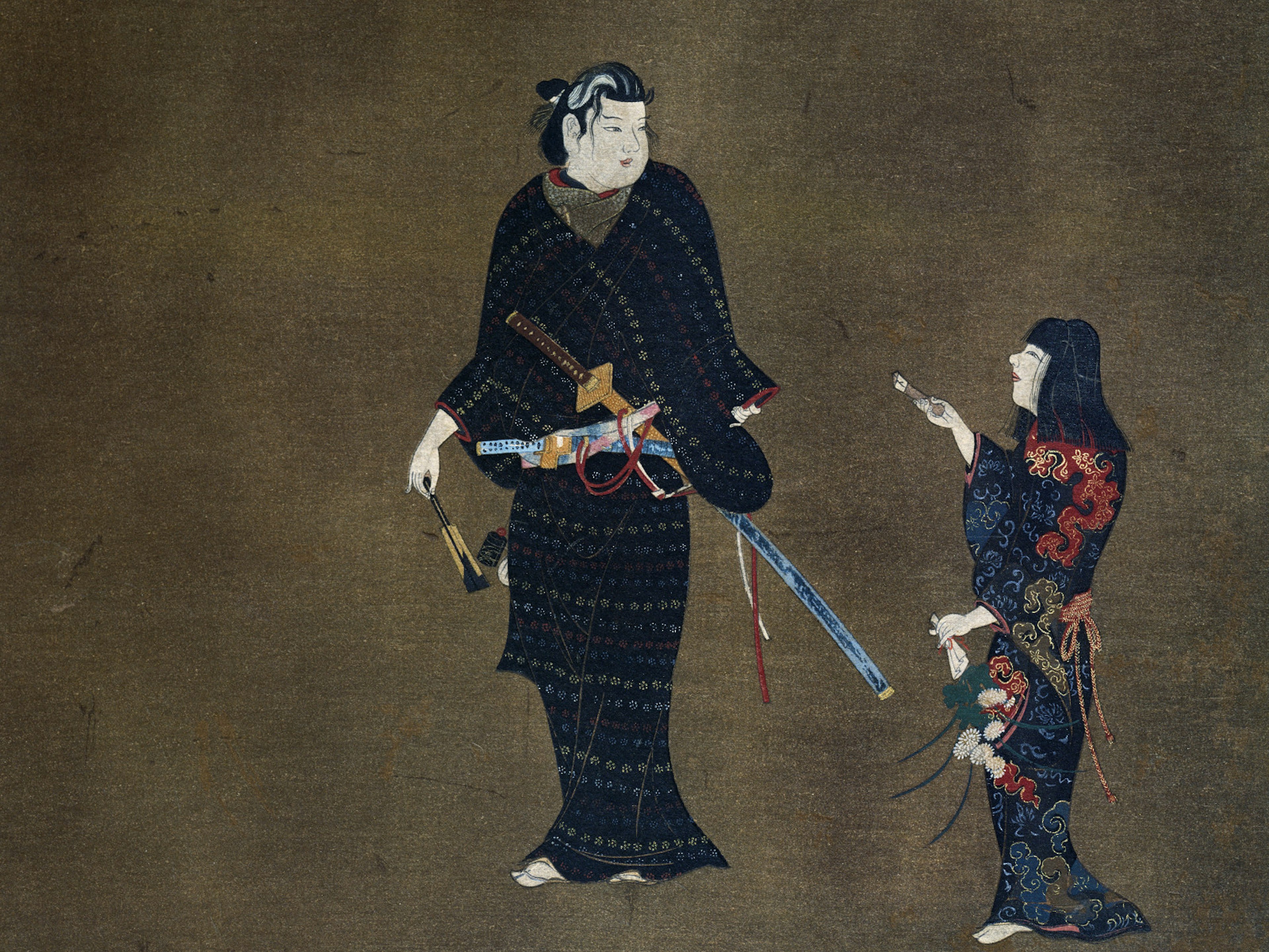 A detail from a print on display at Tokugawa Art Museum