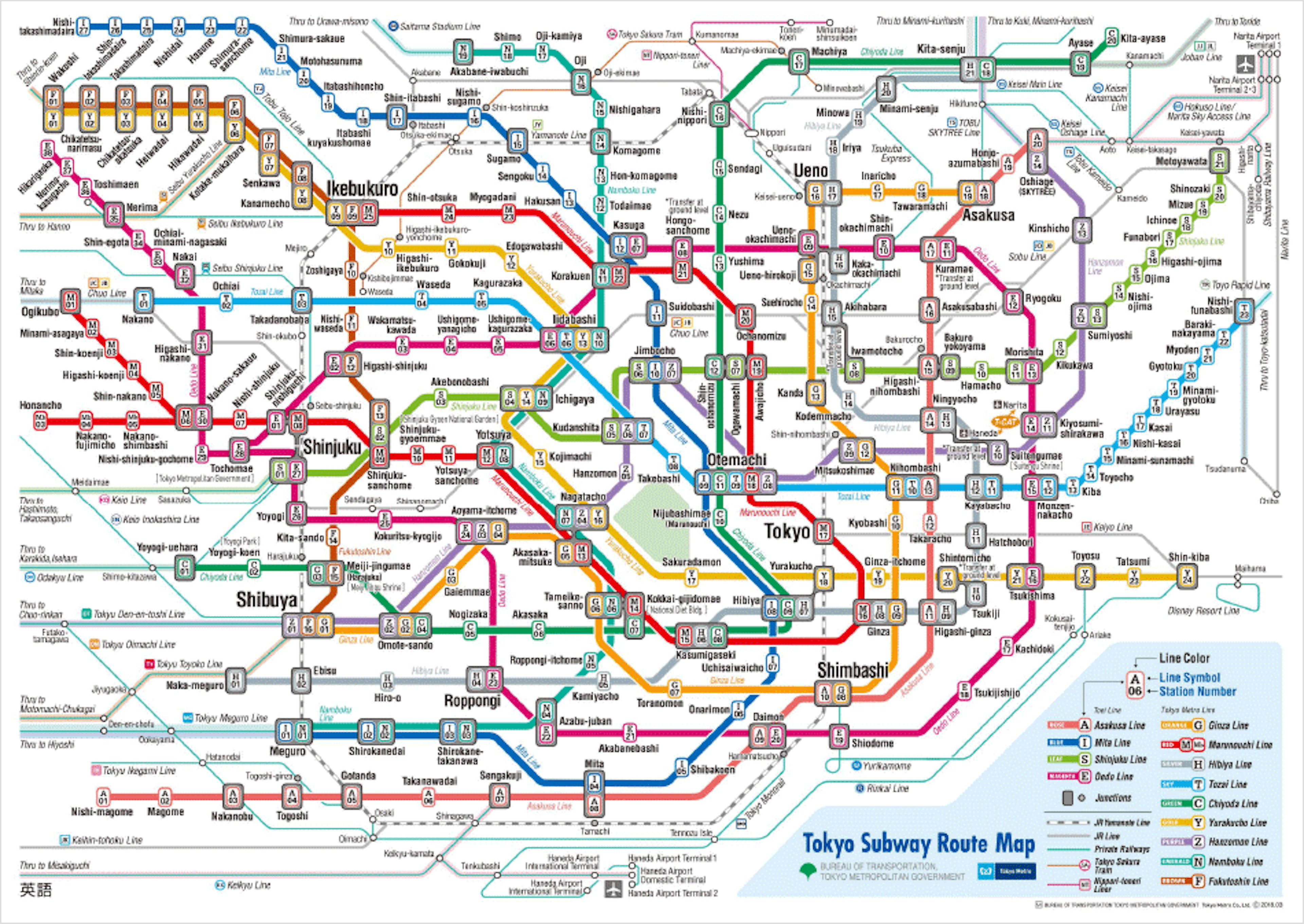 A map of the Tokyo metro