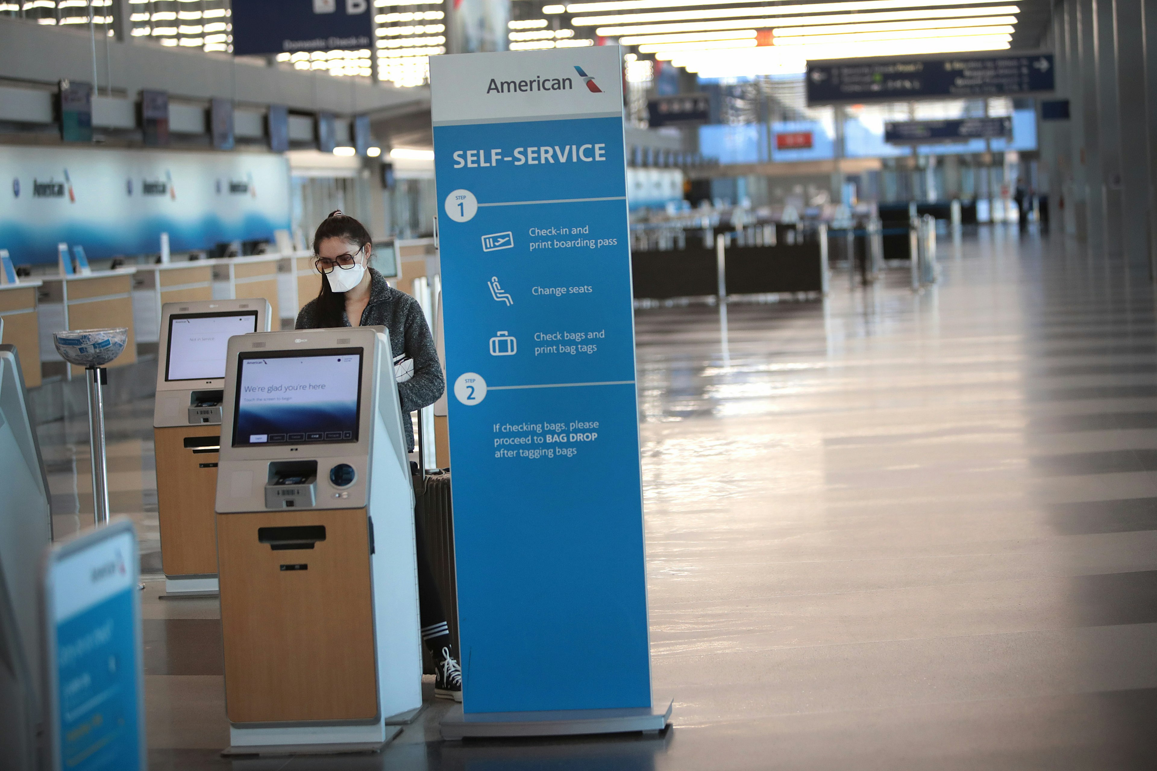 A near-empty O'Hare Airport in Chicago