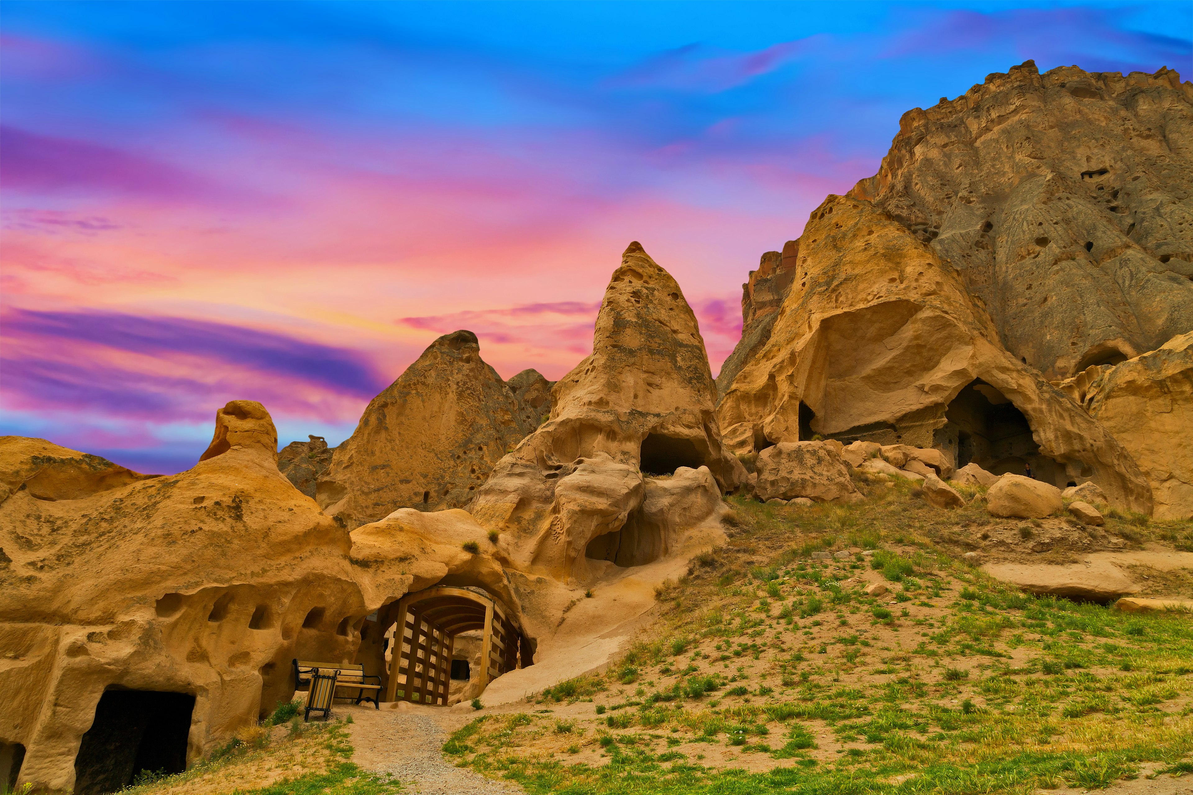 Fairy chimneys in Urgup, Cappadocia and Goreme National Park, Turkey.