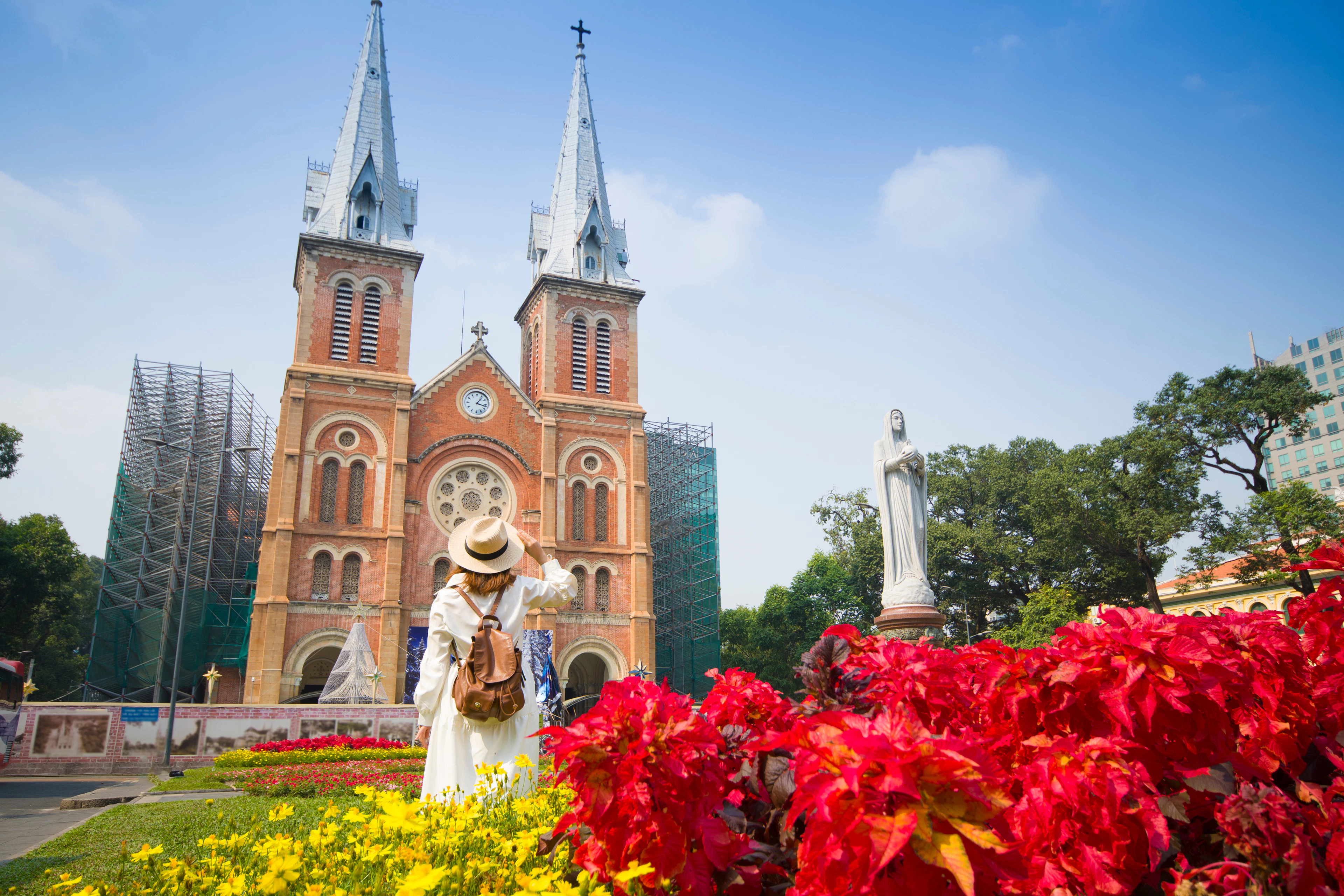 Ho Chin Minh City's Notre Dame Cathedral was built as a homage to its famous Parisian namesake. Shutterstock