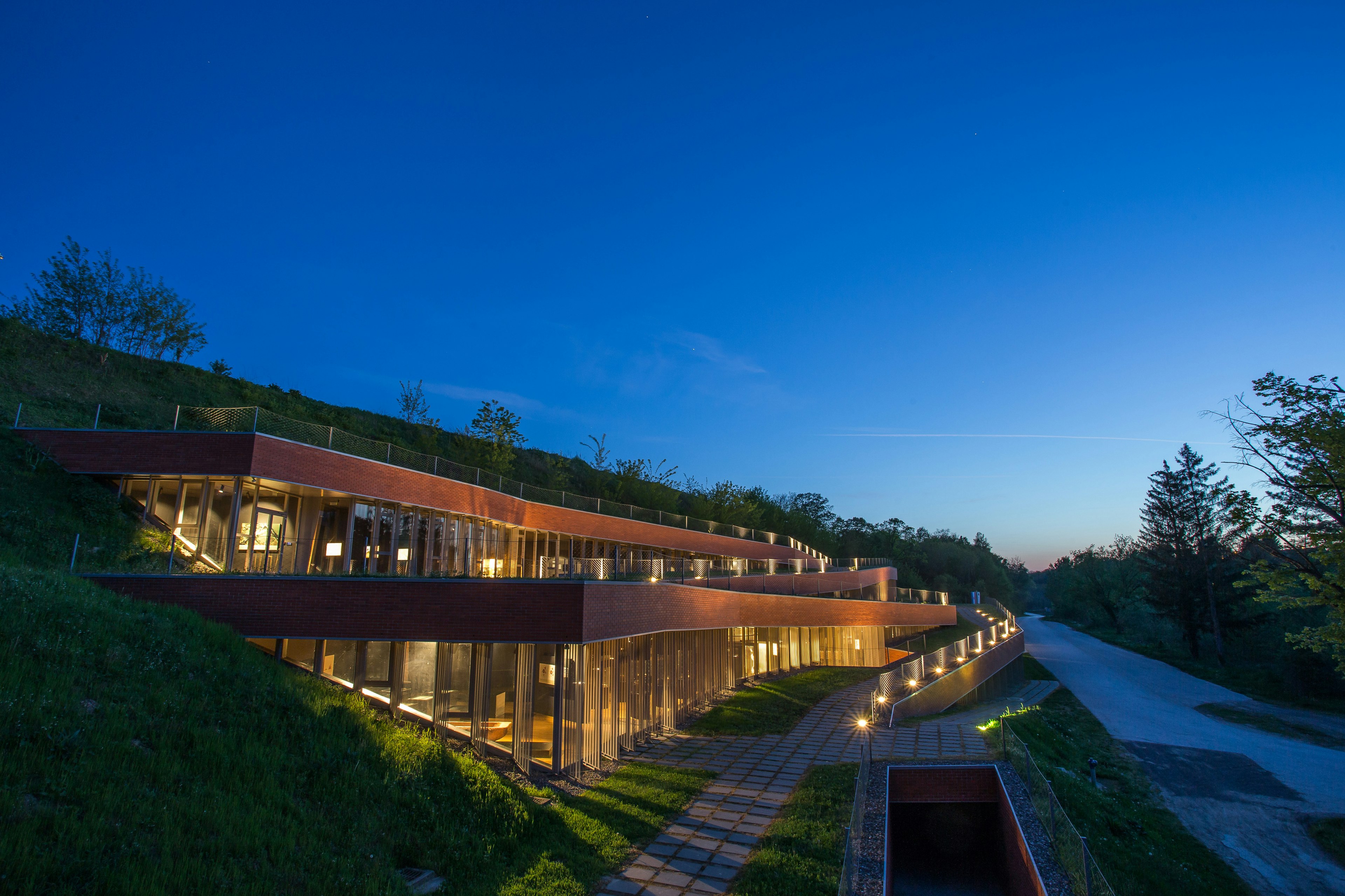 The Vucedol Culture Museum is built into the side of a gently sloping hill