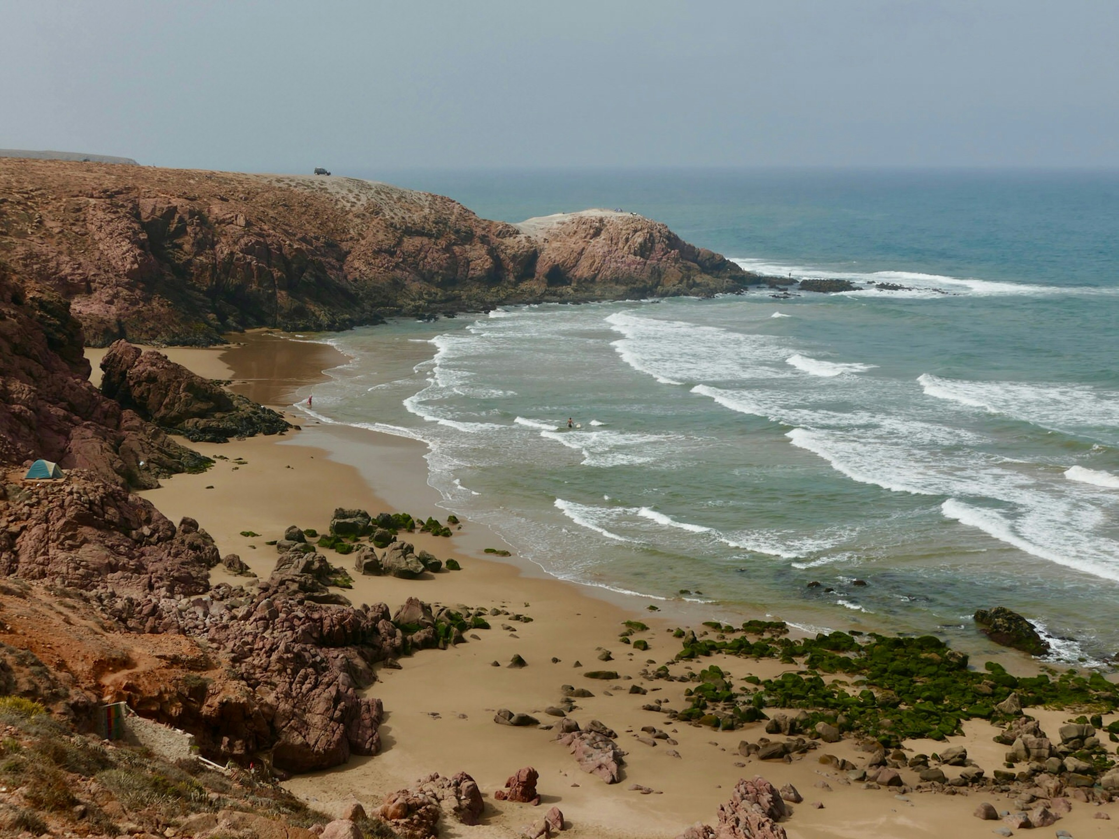 Nearly empty beach at Mirleft, Morocco