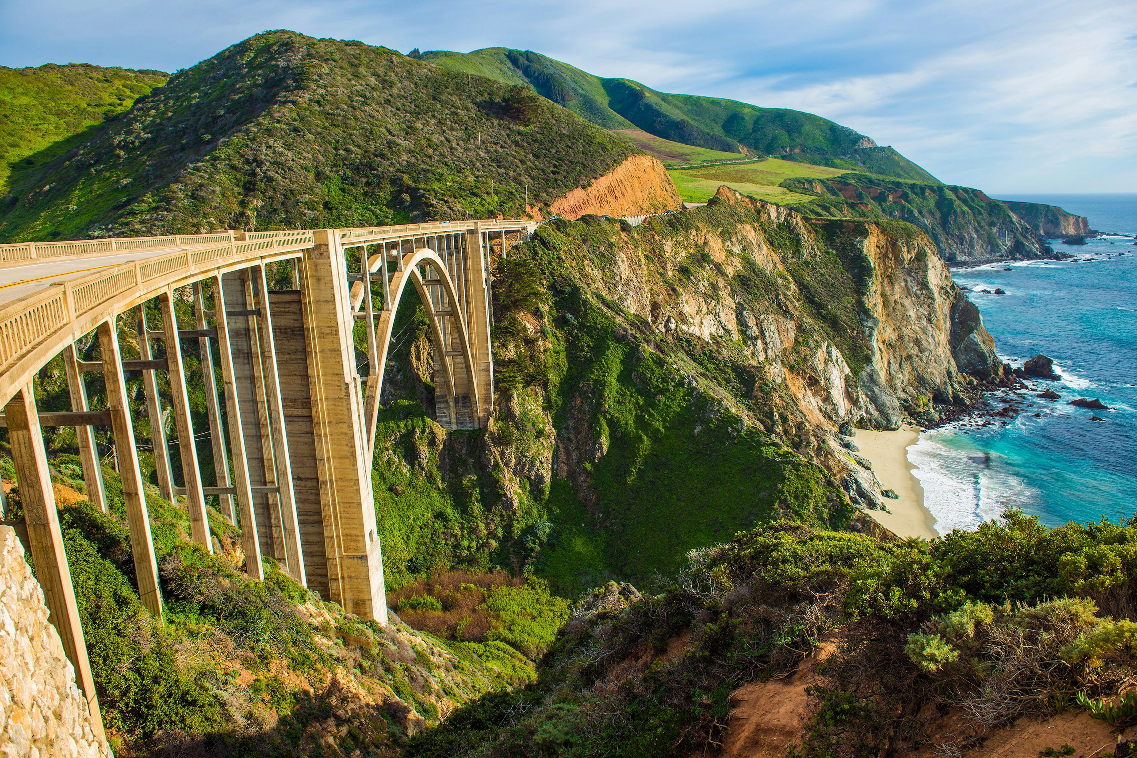 Bixby Creek Bridge in Big Sur, California, United States. Scenic California Highway 1
262869110
america, big, bridge, california, cliff, geological, geology, highway, hill, historical, land, landscape, line, mountain, natural, nature, road, scenery, scenic, sea, shore, states, summer, sur, transport, transportation, united, water