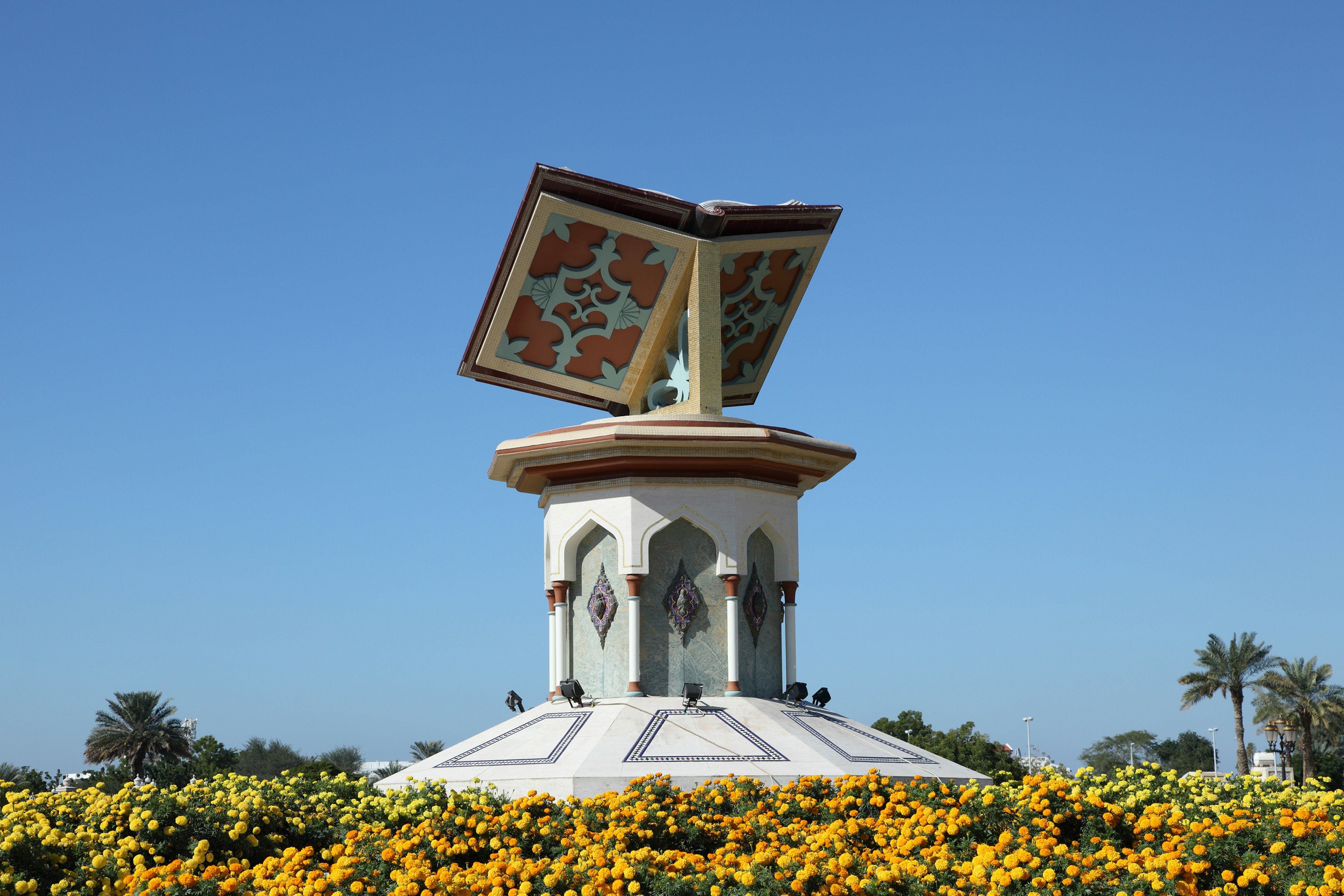 The Cultural Roundabout (former book roundabout) in Sharjah, United Arab Emirates
476885425
Arabia, Architectural Styles, Architecture, Book, Famous Place, Flower, Islam, Koran, Local Landmark, Middle East, Middle Eastern Culture, Monument, Sculpture, Sharjah, Statue, Traditional Culture, Traffic Circle, United Arab Emirates