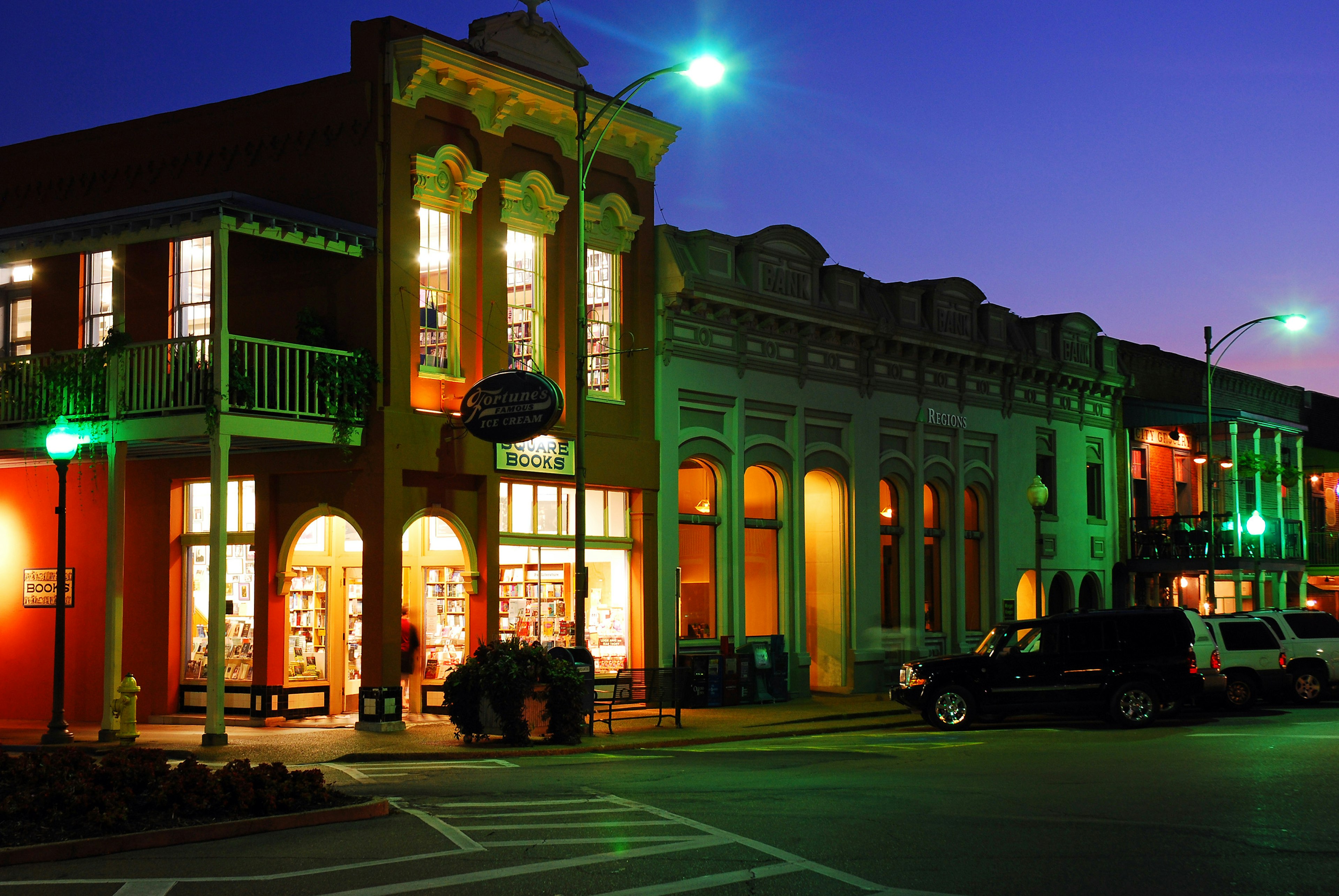 Oxford, MS, USA July 21, 2010 Square Books, a renown independent book store, occupies a prominent corner in Oxford, Mississippi