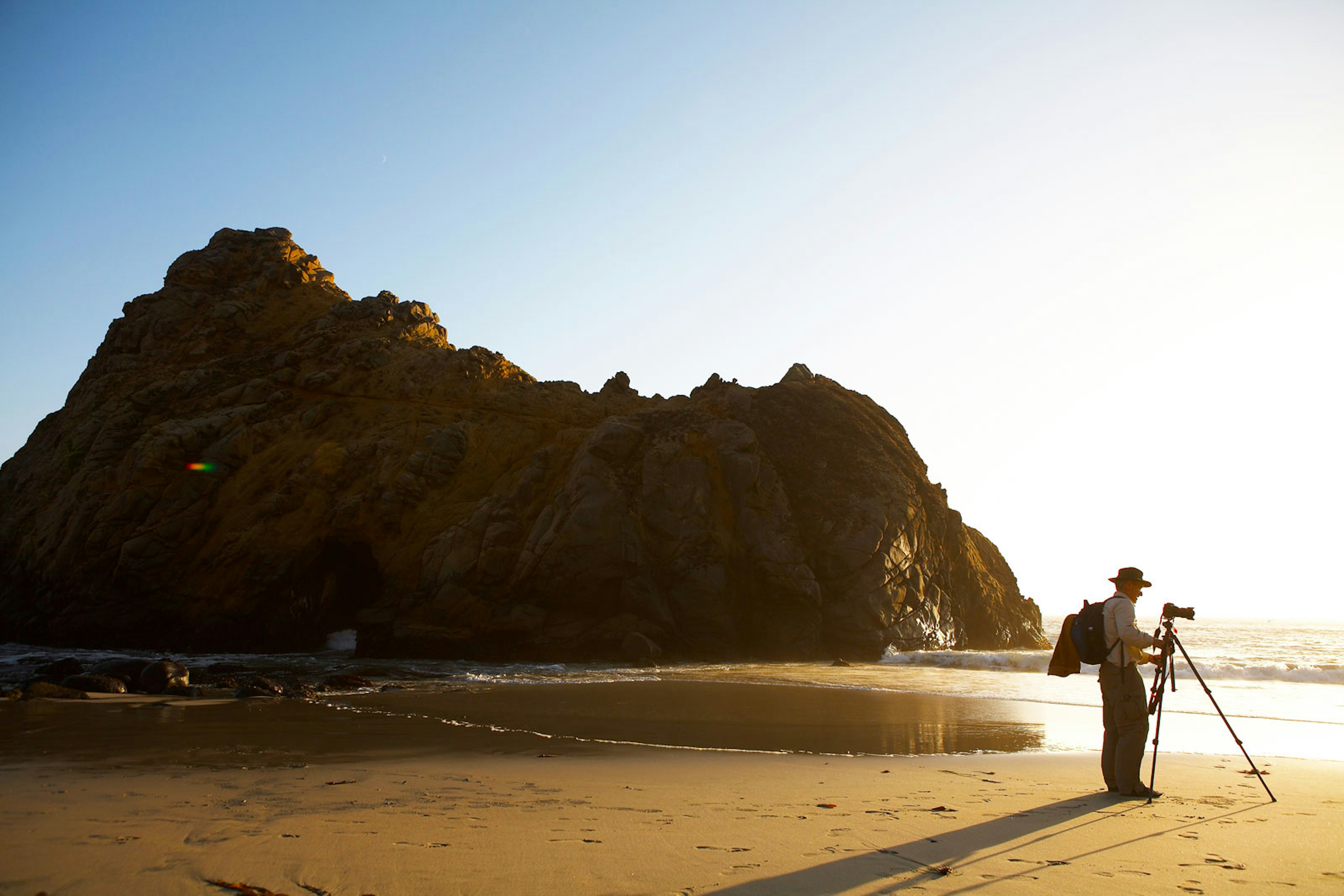 Pfieffer State Beach with a photographer at sunrise